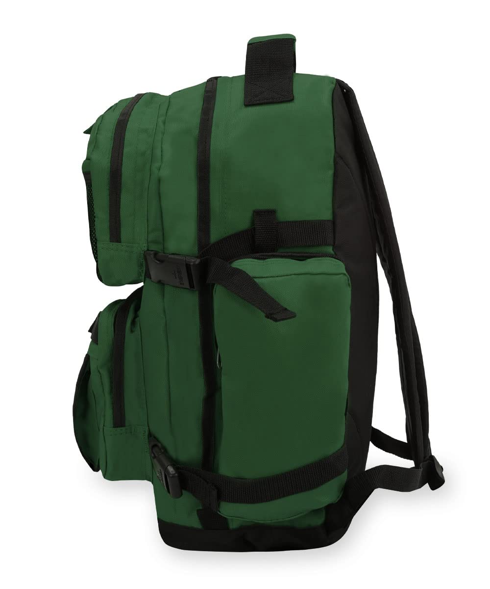 Everest Oversize Deluxe Travel Backpack - 50L Large Hiking Backpack with USB Charging Port, Water Resistant & Durable for Men Women - Perfect for Camping, Hiking, Business Trips & Air Travel (Dark Green)