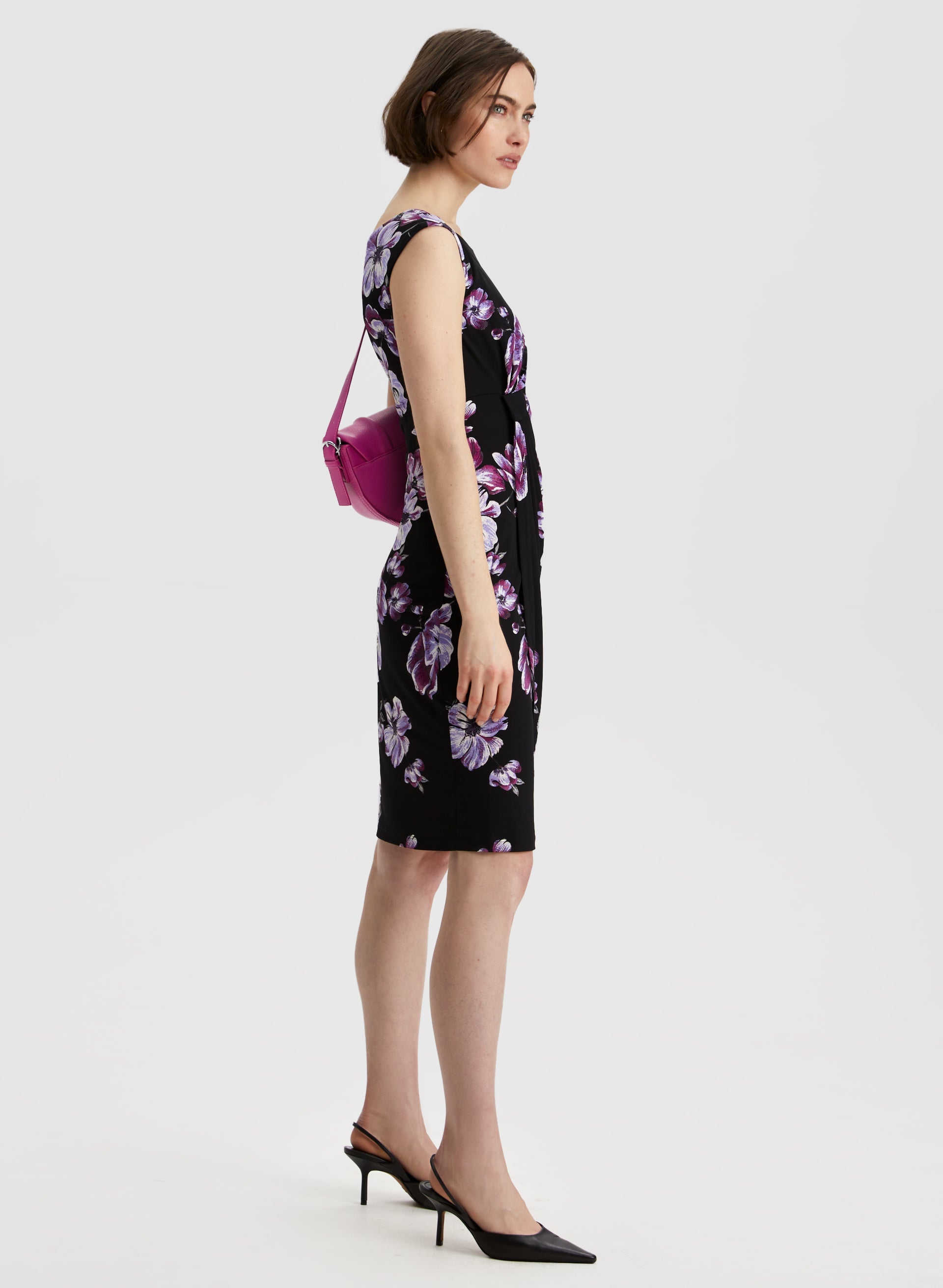 Floral Print Pleated Dress for Women - Elegant Summer Midi Dress with Ruffle Sleeves | Perfect for Weddings, Parties & Office Wear