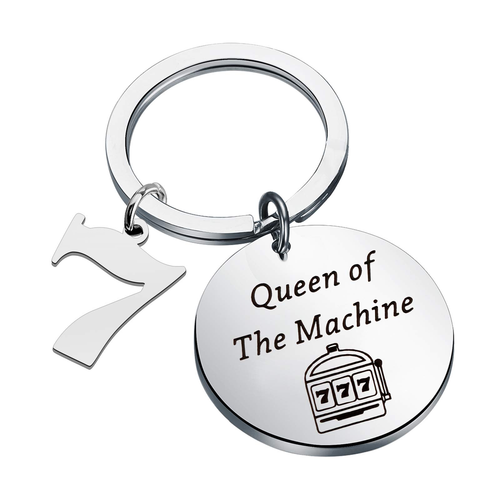Slot Machine Keychain - Queen of The Machine Gambling Jewelry for Casino Lovers | Unique Slot-Themed Gift for Casino Enthusiasts | Perfect for Casino Nights, Gifts & Collectibles