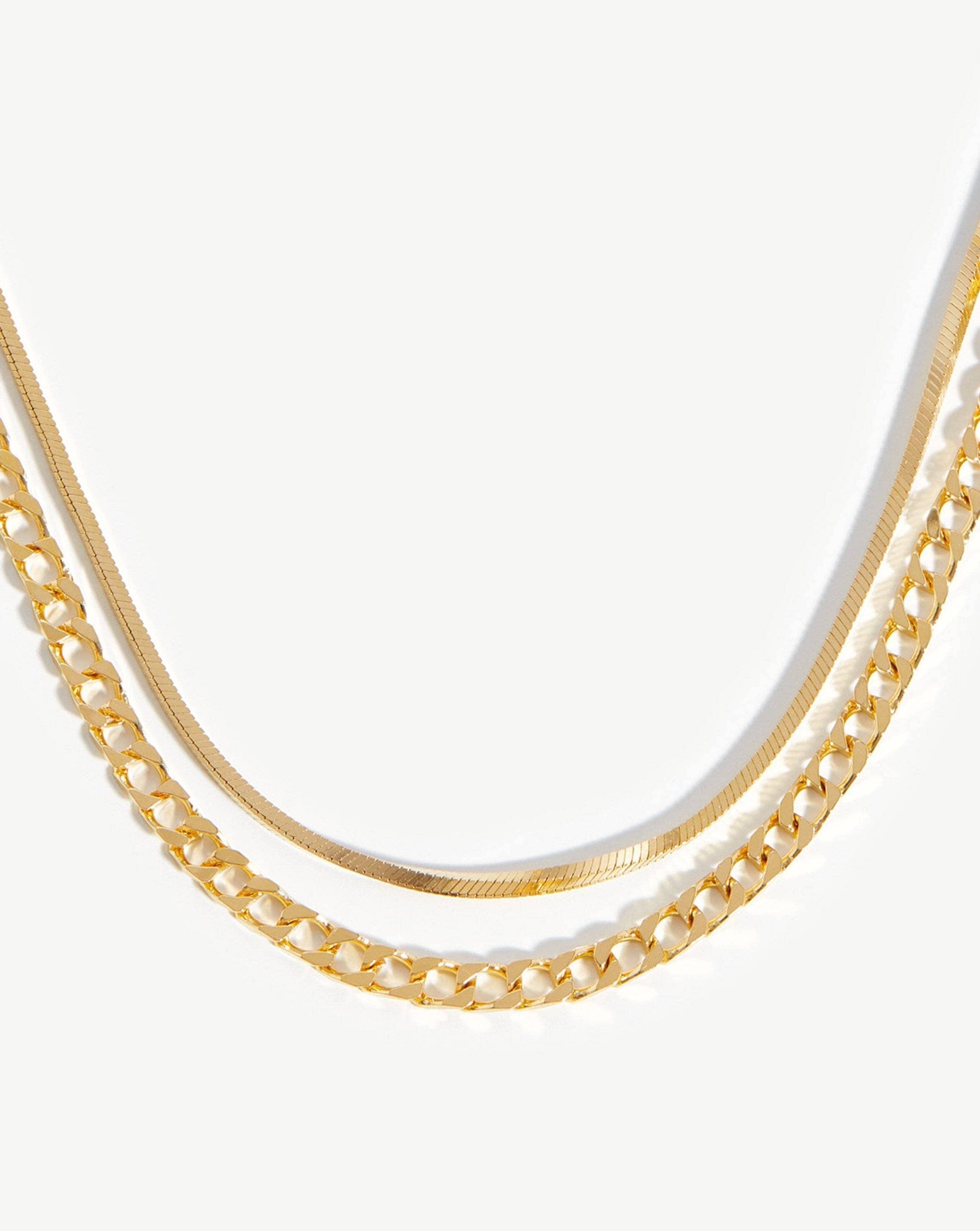 Lucy Williams 18K Gold Vermeil Snake Chain Necklace Set - Elegant Layered Jewelry for Women, Perfect for Parties, Weddings & Everyday Wear