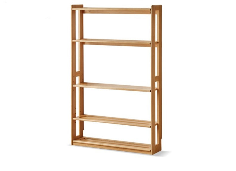 Solid Wood Floor-to-Ceiling Bookshelf - Beech & Oak Wooden Storage Shelf for Books, Toys, and Home Decor | Perfect for Living Room, Nursery, and Home Office Organization
