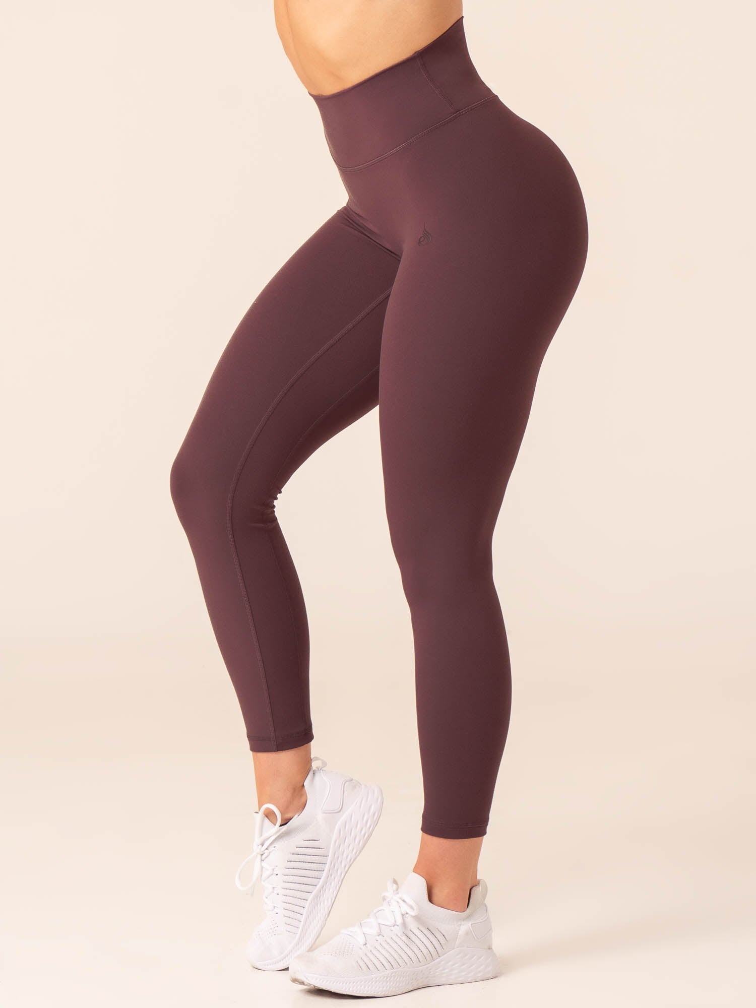 NKD High Waisted Scrunch Butt Lifting Yoga Leggings for Women - Tummy Control Workout Pants in Plum Color | Perfect for Gym, Running & Lounge Wear