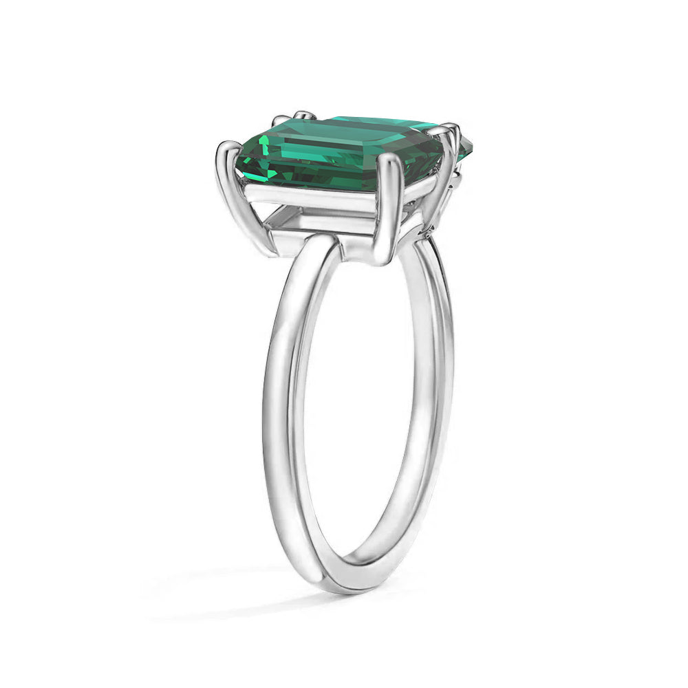 Toi et Moi Personalized Emerald Birthstone Ring - Custom Anniversary Jewelry for Couples, Women's Birthstone Engagement Ring - Perfect for Valentine's Day, Wedding Proposal & Romantic Gifts