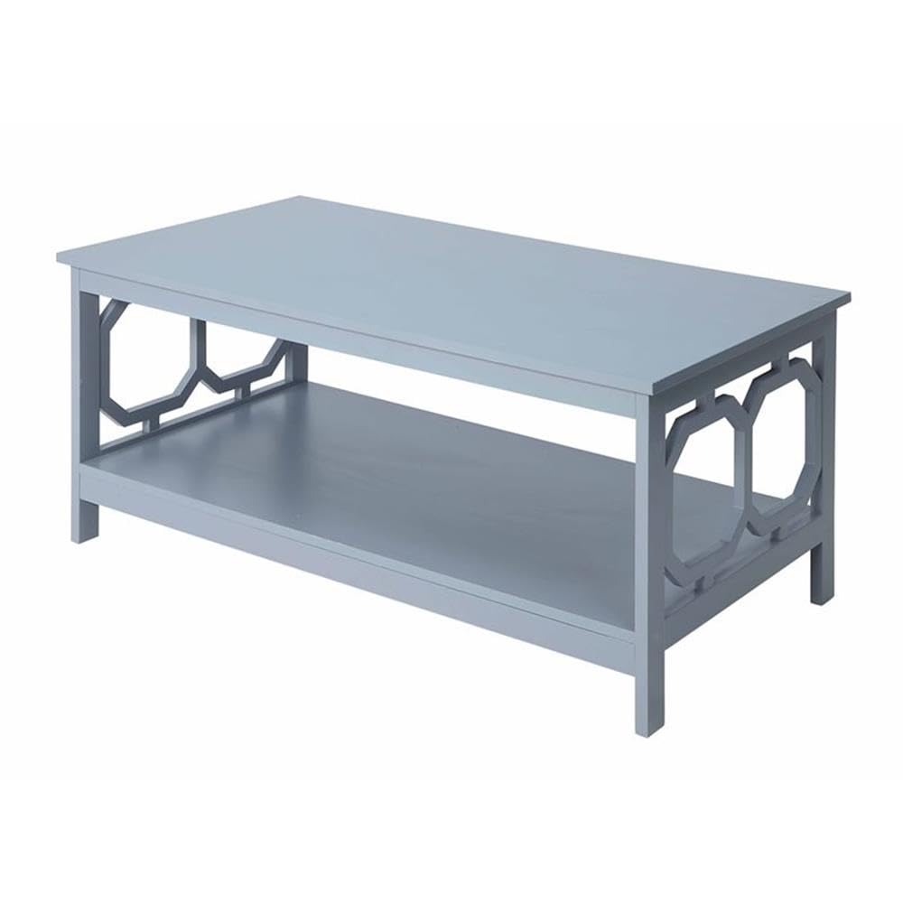 Pemberly Row Gray Wood Coffee Table with Shelf - Modern Living Room Furniture for Small Spaces, Home Decor & Stylish Storage Solution