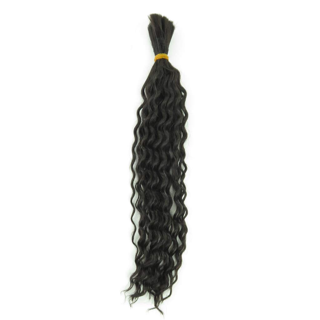 4 Pcs 100% Human Hair Braiding Bundles - Curly Weave Extensions (10