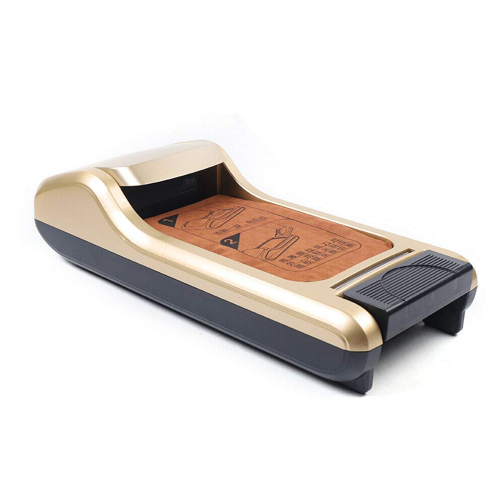 LOYALHEARTDY Portable Automatic Shoe Cover Dispenser Machine with Shoe Film - Hygienic Footwear Protection for Home, Lab, Office, Hotel, Exhibition & Workshop - Gold Finish | Ideal for Clean Rooms, Medical Facilities & High-Traffic Areas