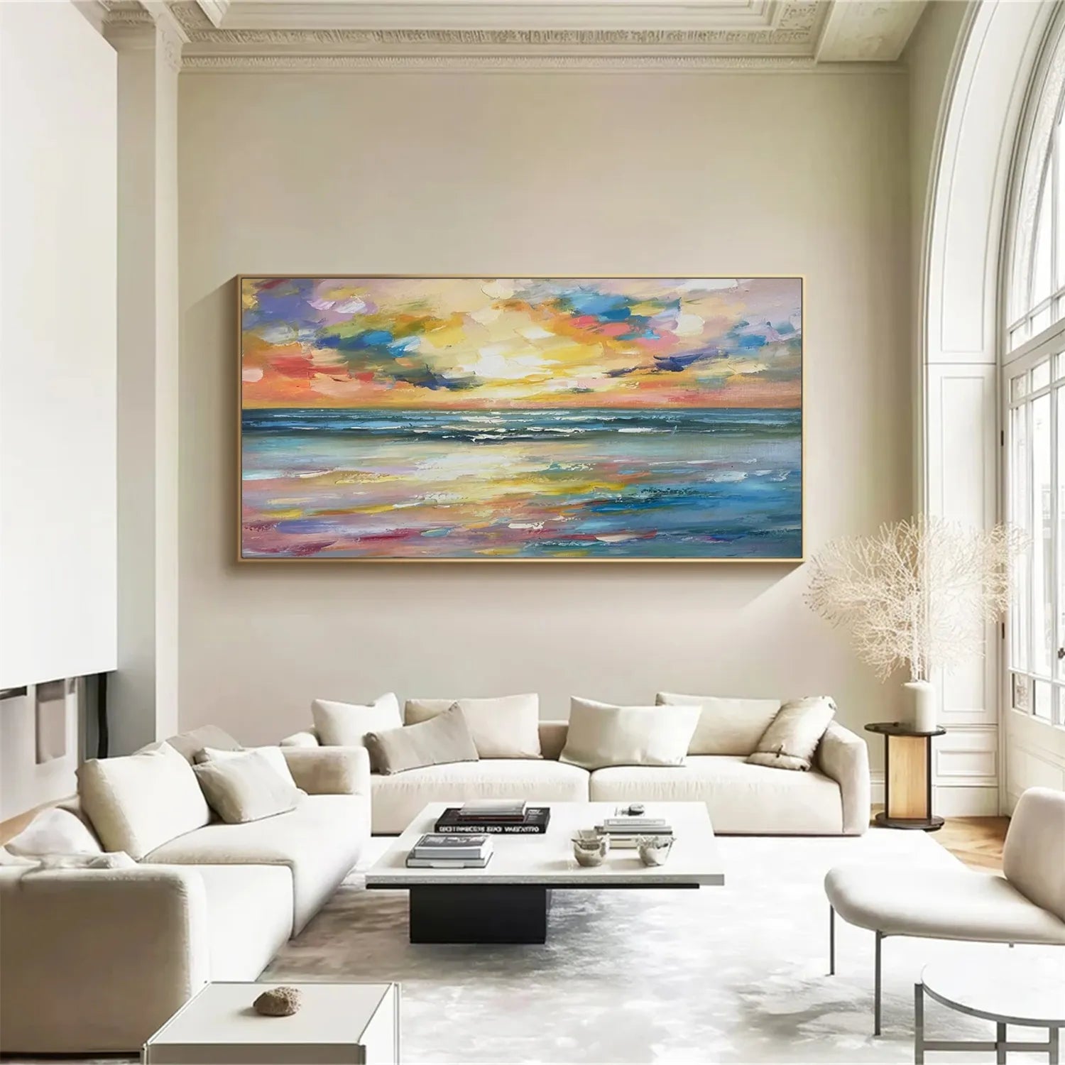 Ocean and Sky Painting #OS 166 - Handmade Seascape Wall Art for Home & Office Decor - Perfect for Living Room, Bedroom, or Beach House