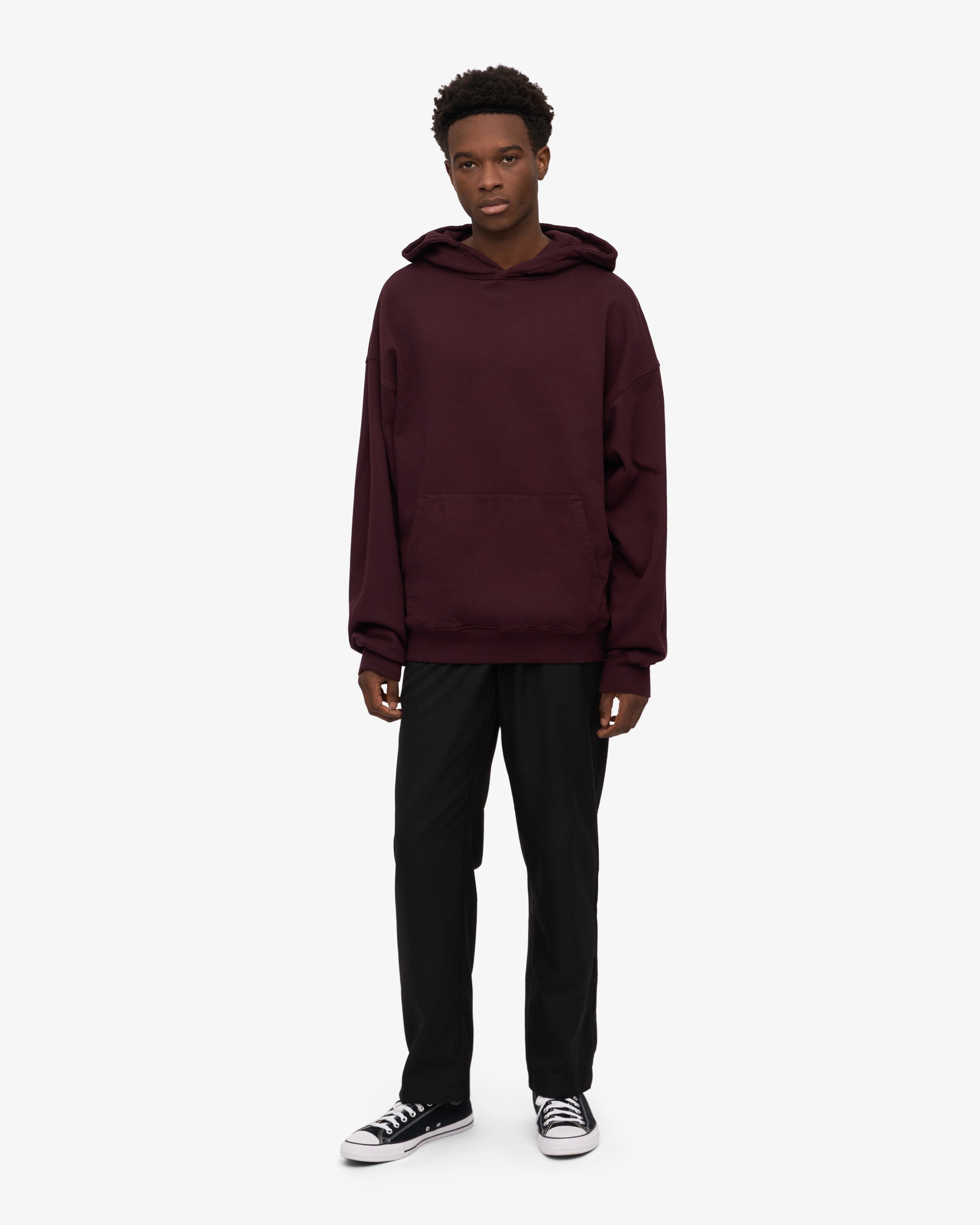 Organic Oversized Hoodie - Oxblood Red | Cozy Unisex Pullover for Men & Women | Perfect for Casual Wear, Lounging & Outdoor Activities