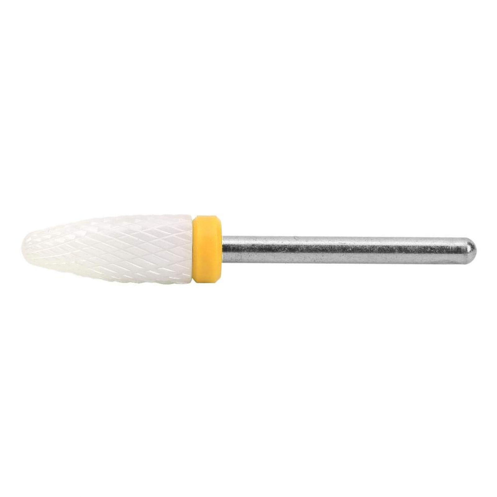 Jeanoko Corn-Head-Shaped Nail Drill Bits for Electric Grinding Machines - Lightweight Ceramic Grinding Head Accessories (XF Extra Fine Yellow Box) - Perfect for Professional Nail Salons & At-Home Manicures