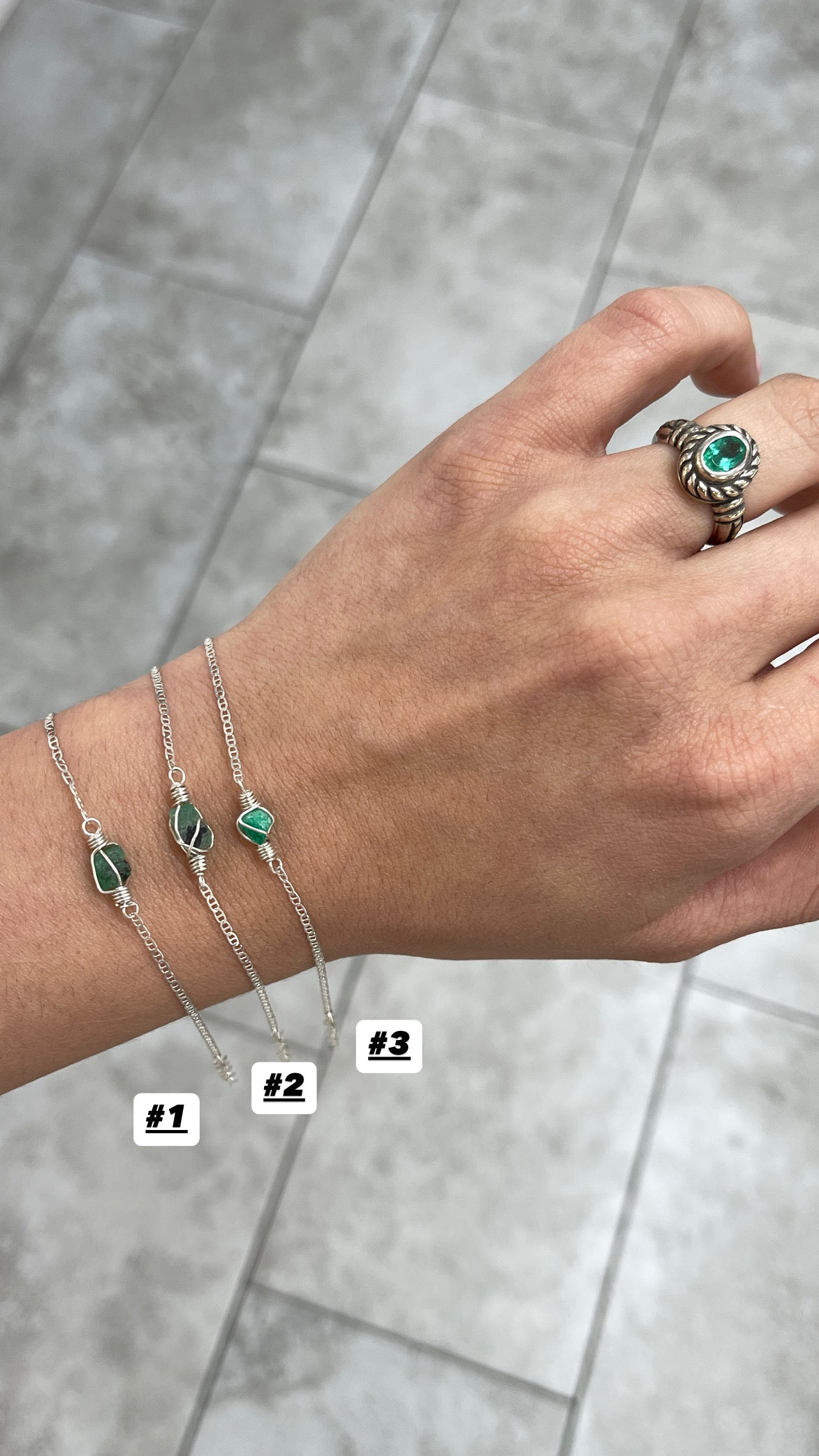 Handmade Colombian Emerald Wire Wrapped Silver Bracelet - Natural Green Gemstone Jewelry for Women - Perfect for Weddings, Parties & Everyday Wear