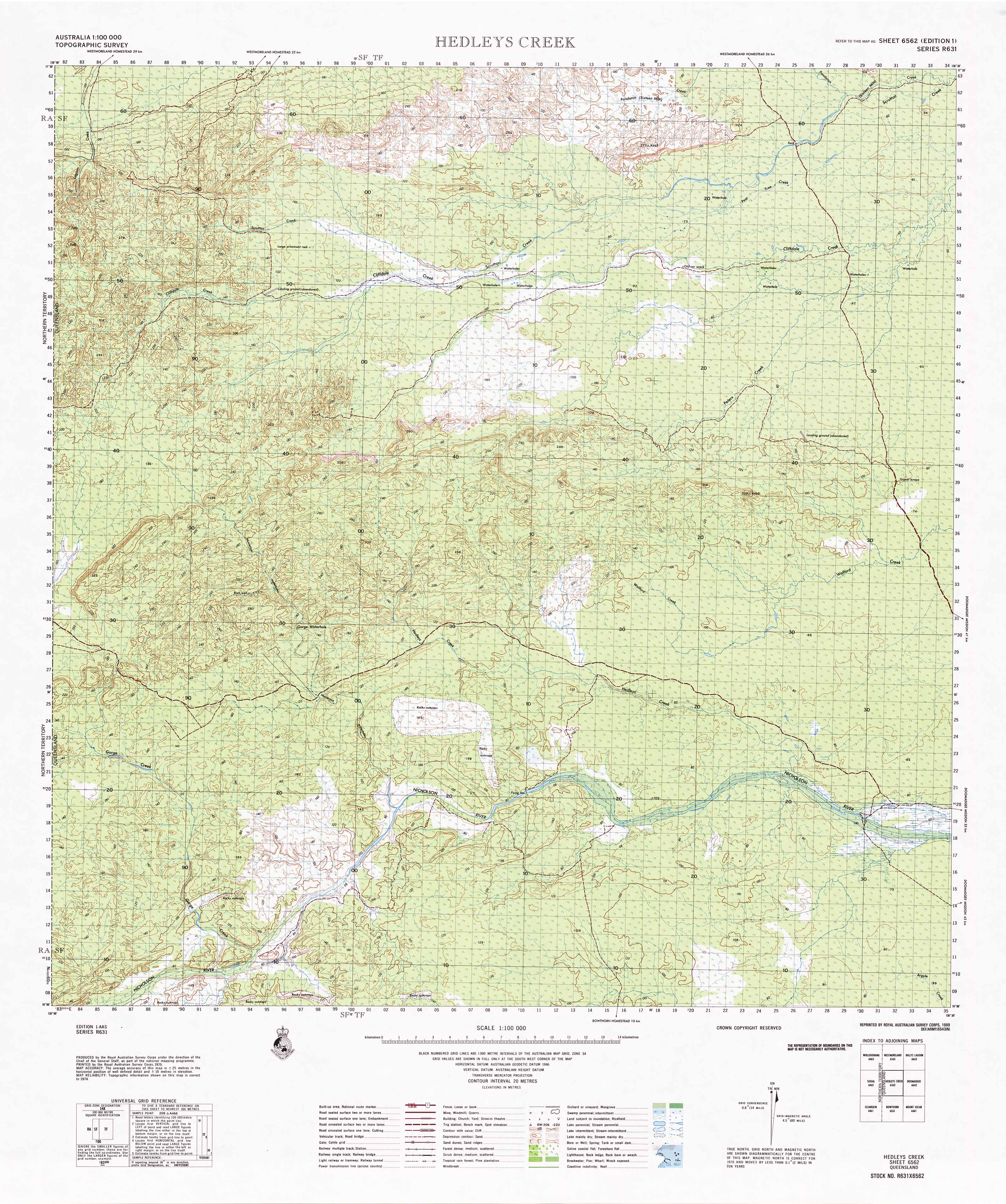Hedleys Creek 1:100k Topographic Map - Detailed Hiking, Camping & Outdoor Adventure Guide - Perfect for Backpacking, Trail Navigation & Geology Studies
