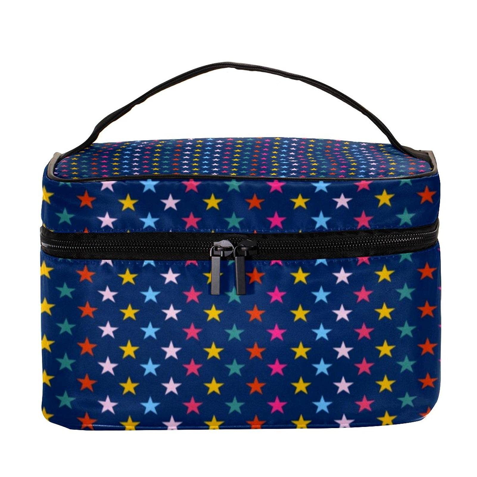 Colorful Stars Cosmetic Bag - Large Travel Makeup Organizer for Women | Perfect for Vacation & Daily Use