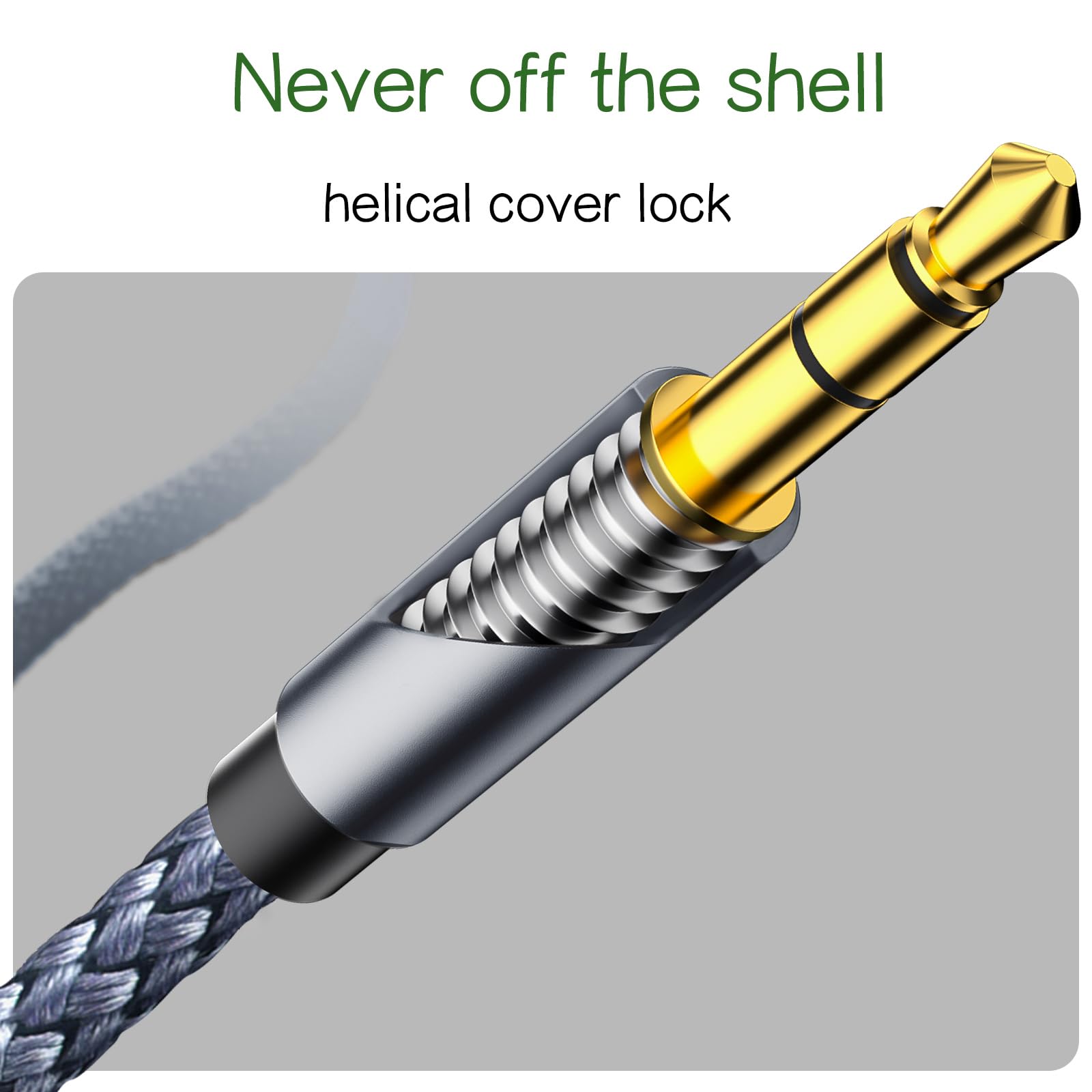 20ft 3.5mm Male to Male Stereo Audio Cable, Hi-Fi Nylon Braided Aux Cord for Headphones, Car Stereos, Home Speakers, Tablets, and Portable Devices
