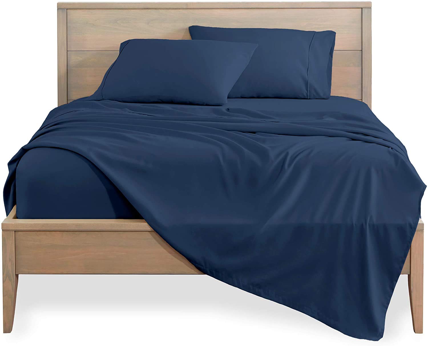 600 Thread Count Percale Cotton Queen Size Bed Sheet Set - Deep Pocket, Breathable & Soft for All-Season Comfort - Perfect for Home, Hotel, and Guest Room Use