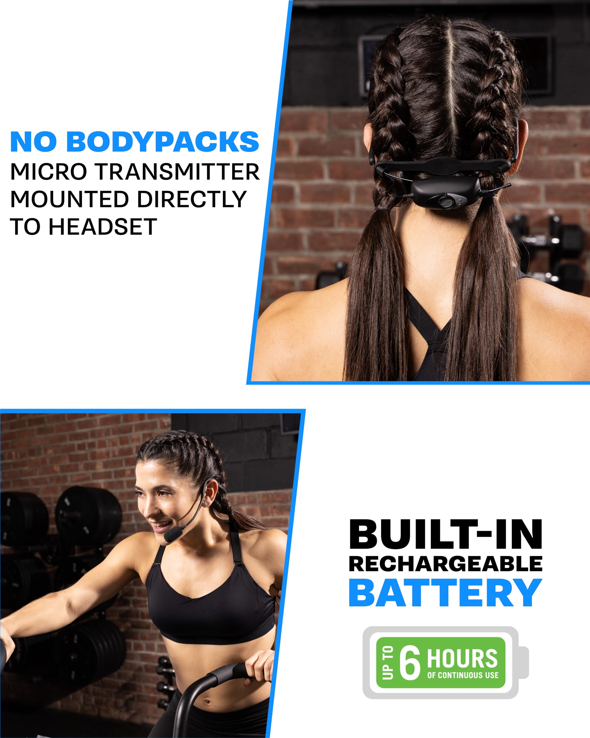 AirLine XDm Digital Wireless Fitness Headset with Tabletop Receiver - Rechargeable Battery for Group Exercise Instructors | Ideal for Yoga, HIIT & Studio Workouts