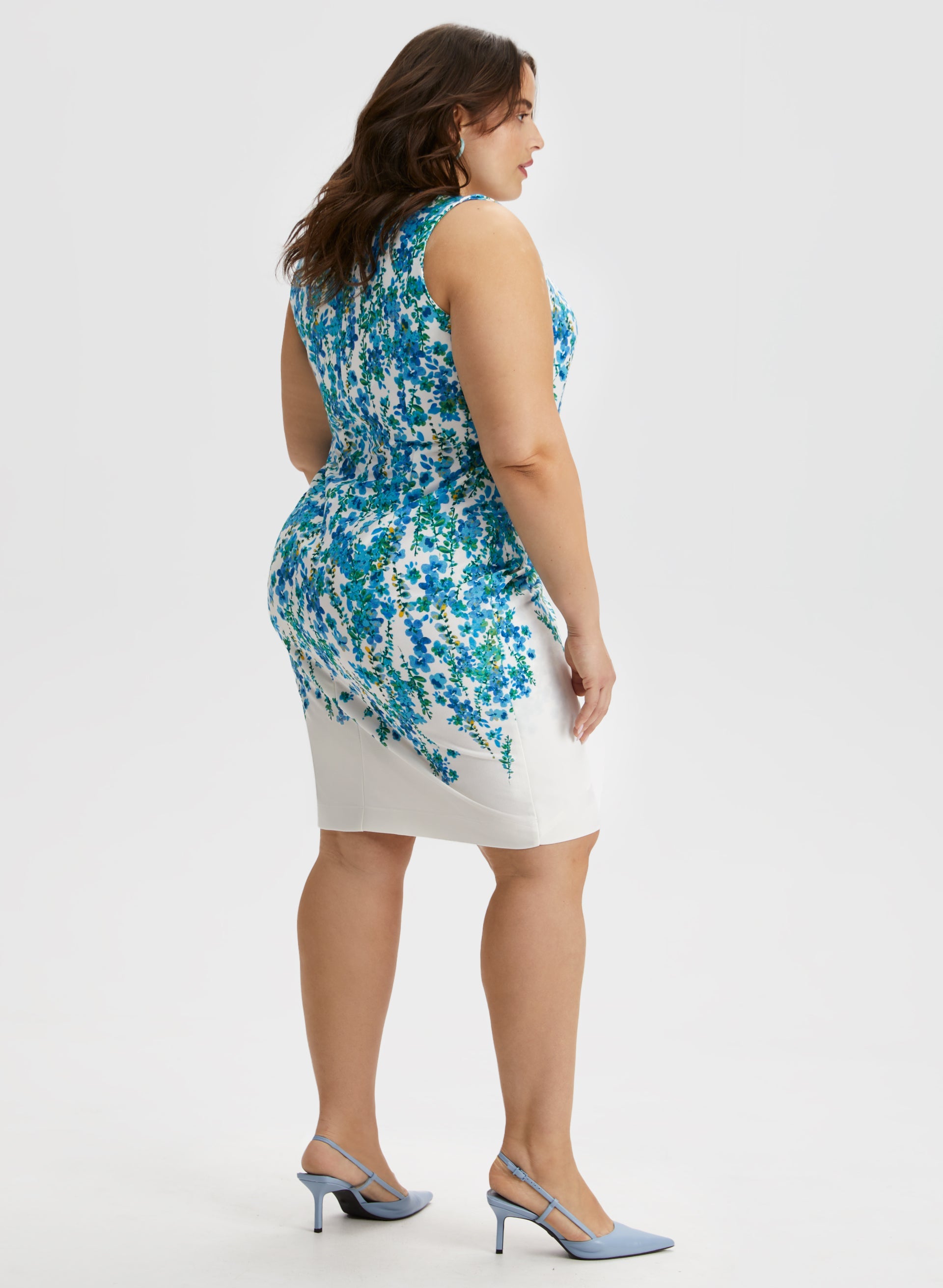 Floral Print Faux Wrap Dress for Women - Elegant Summer Midi Dress with V-Neck & Flowy Skirt - Perfect for Weddings, Parties & Office Wear