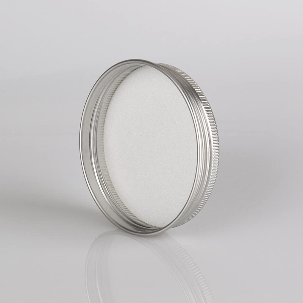100 Pcs Silver Aluminum Tin Jars with Screw Lids - 3oz Empty Round Containers for DIY Lip Balm, Cosmetics, Candle Making, Salve & Powder Storage - Includes 3 Aluminum Spoons & 100 Labels - Perfect for Home Crafts, Beauty Products & Small Item Organization