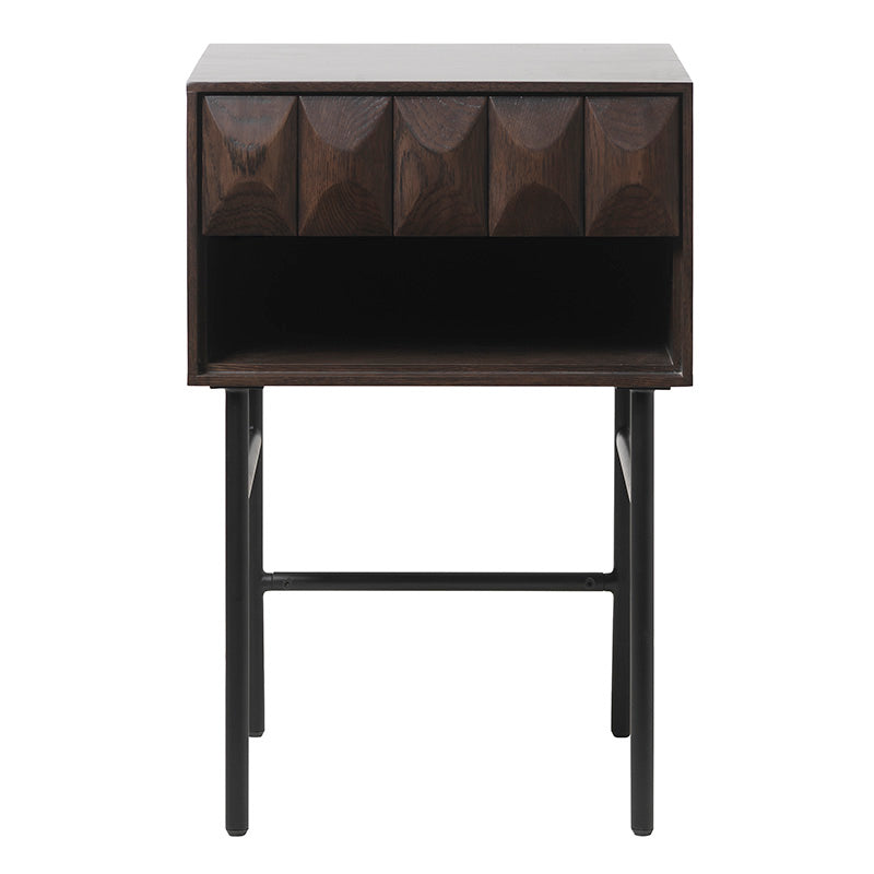 Stylish LATINA Side Table in Dark Brown & Black - Perfect for Living Room, Bedroom, or Office Decor