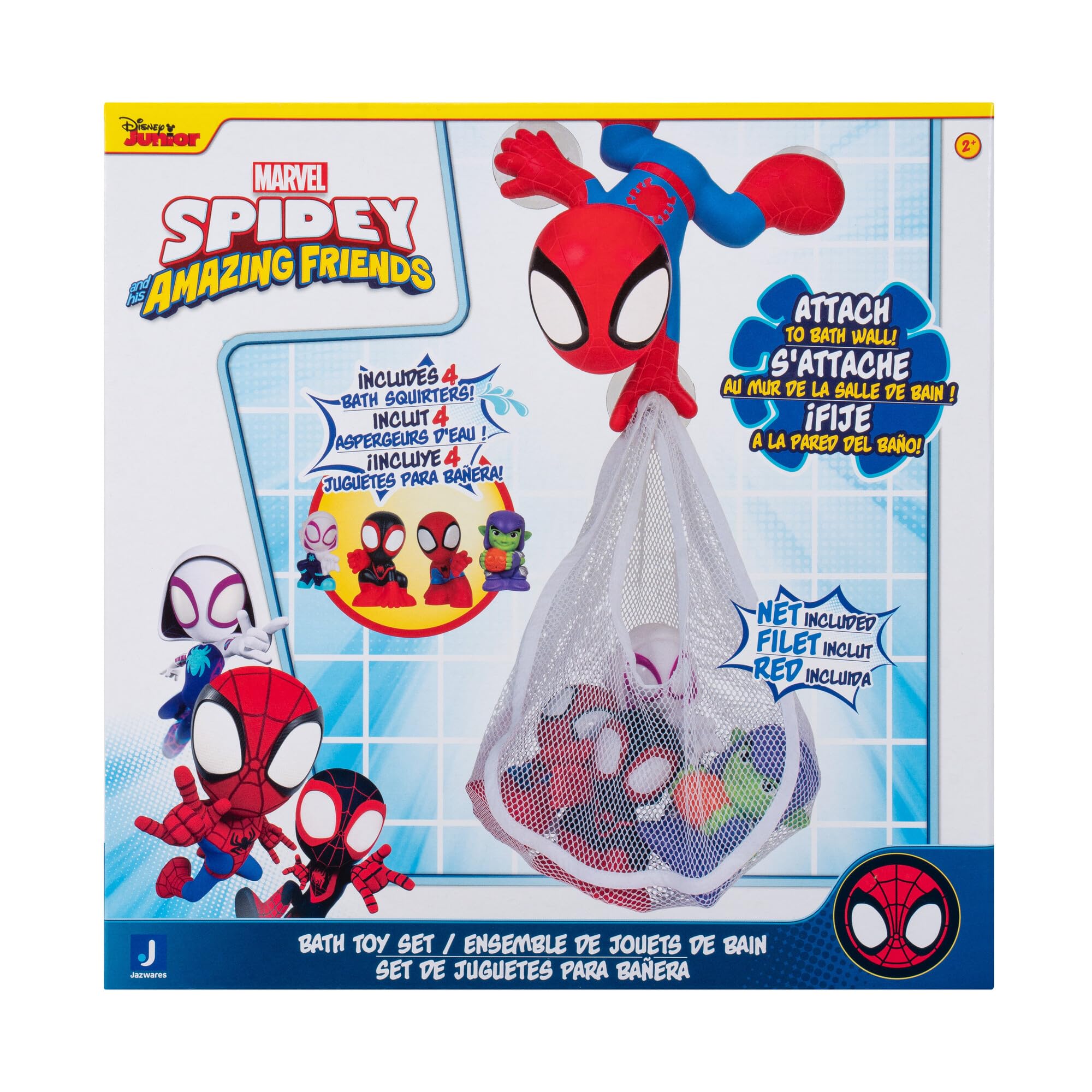 Marvel Spiderman Bath Toy for Kids - Waterproof Superhero Action Figure - Fun Bathtime Play for Toddlers & Children - Perfect Gift for Birthday & Christmas