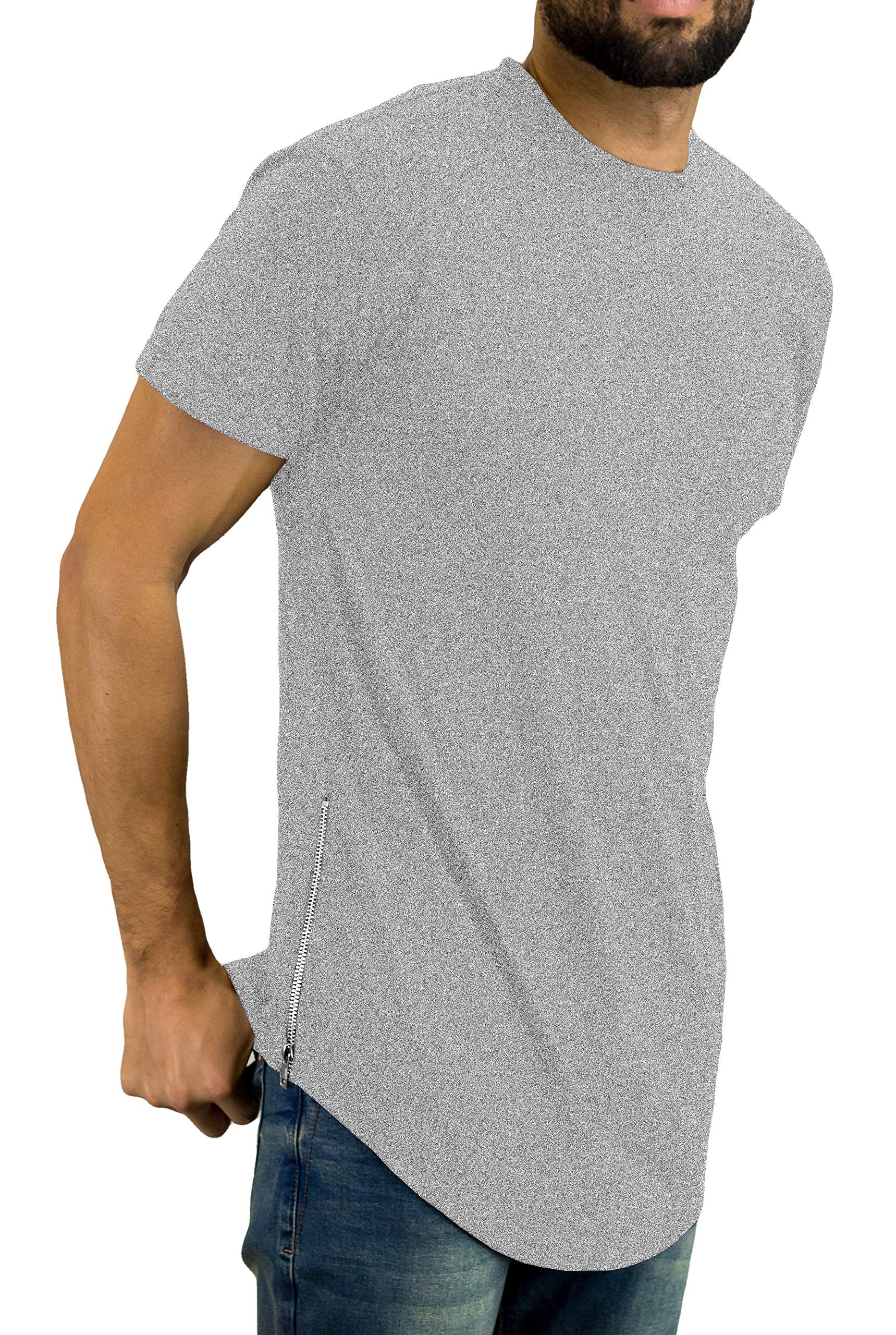 Bleecker & Mercer Men's Hip Hop Streetwear Longline Scoop Bottom T-Shirt - Trendy Urban Fashion for Casual Wear & Night Out