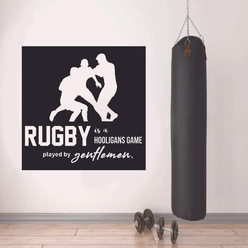 Rugby Wall Decal - Gentlemen's Game Quote Vinyl Sticker for Sports Fans | 10x10 Inch Home Decor for Living Room, Bedroom & Man Cave | Perfect for Rugby Players & Fans