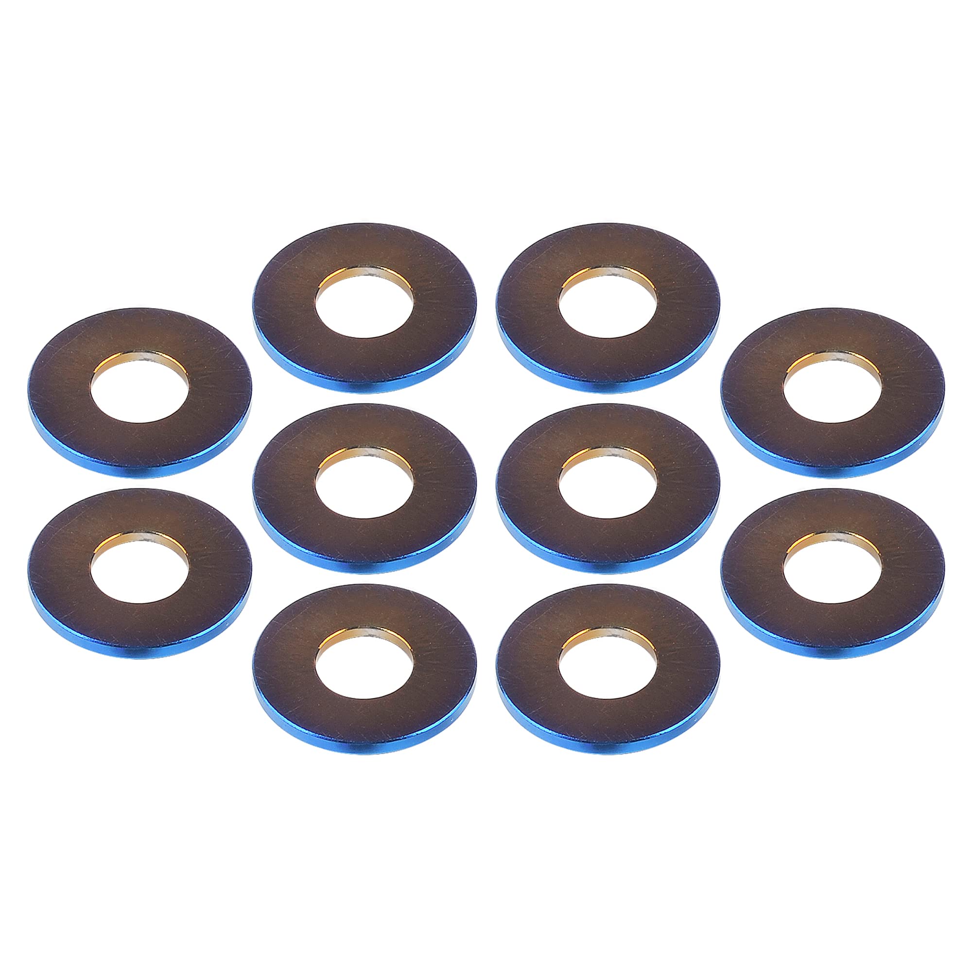 Premium Titanium M5 M6 M8 M10 Spacer Washers for Motorcycle & Car Upgrades - High-Strength Decorative Hardware (10-Pack, Burnt Blue, M10) - Perfect for Engine Mods, Custom Builds & Performance Tuning