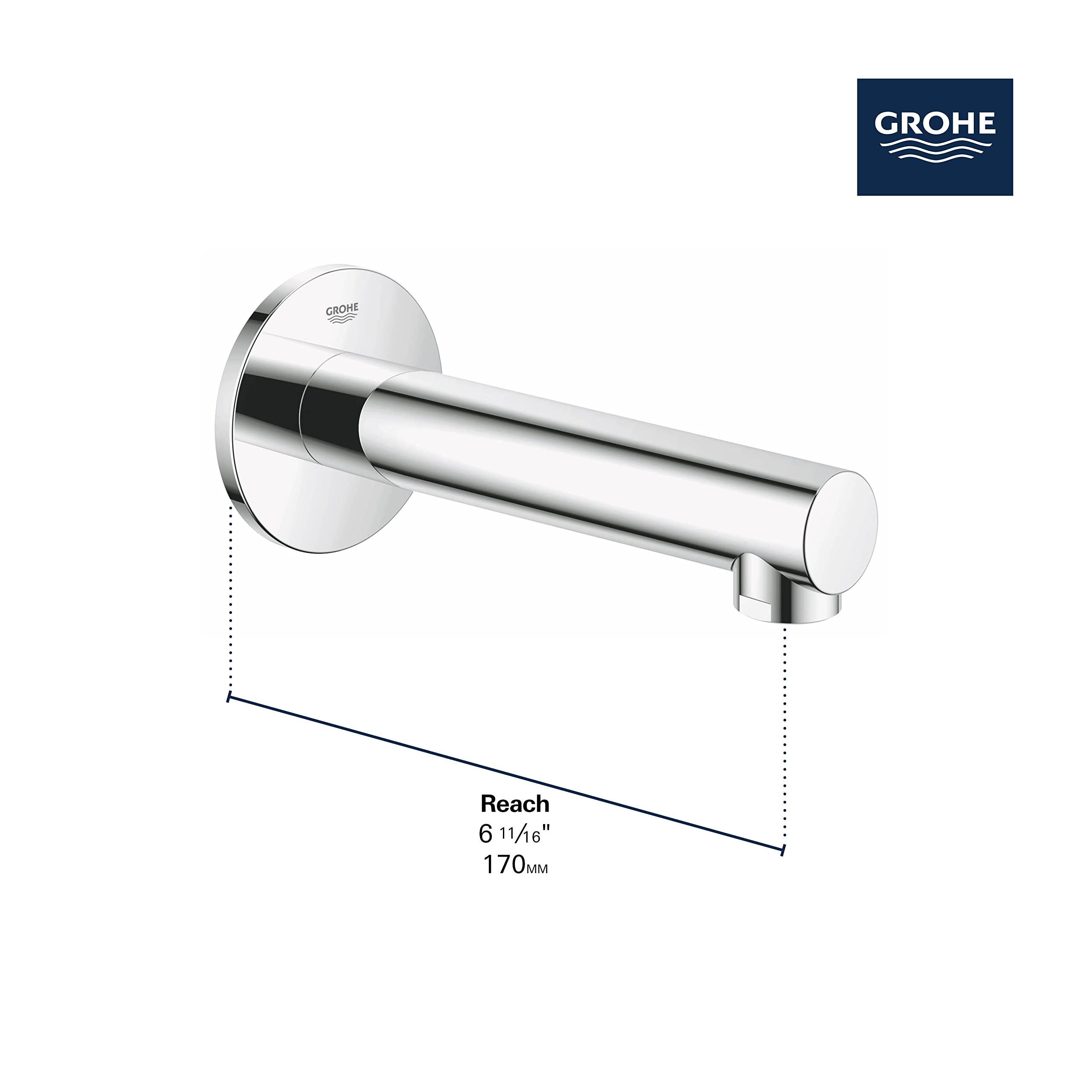 GROHE 13274EN1 Concetto Bathtub Faucet - Brushed Nickel Infinity Finish, Solid Brass Construction - Perfect for Modern Bathroom & Spa Renovations