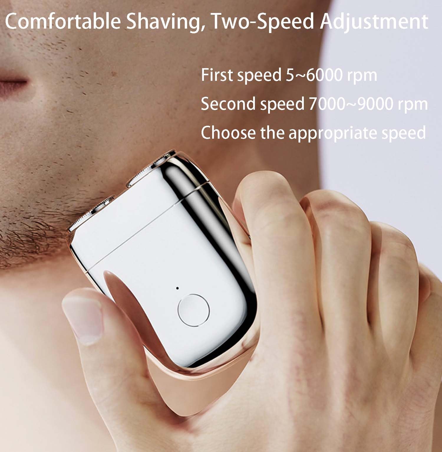Mini Dual-Head Electric Shaver for Men - USB Rechargeable, Waterproof & Washable Compact Travel Shaver - Portable Beard Trimmer for Home, Office & Gym Use (Orange)