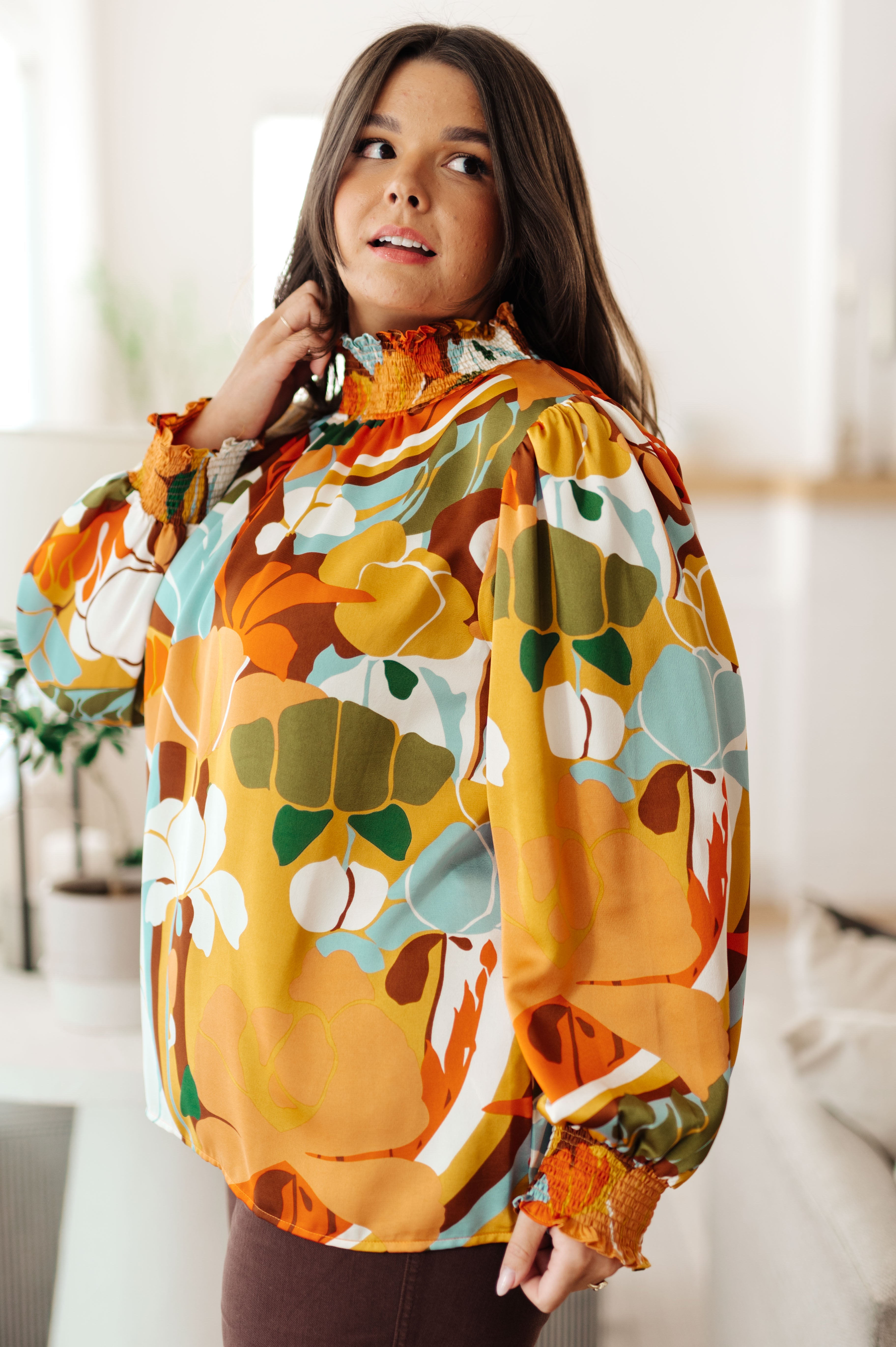 All Together Now Mock Neck Blouse - Women's Elegant Long Sleeve Tops for Work, Office & Casual Wear | Perfect for Business Meetings, Date Nights & Fall Layering