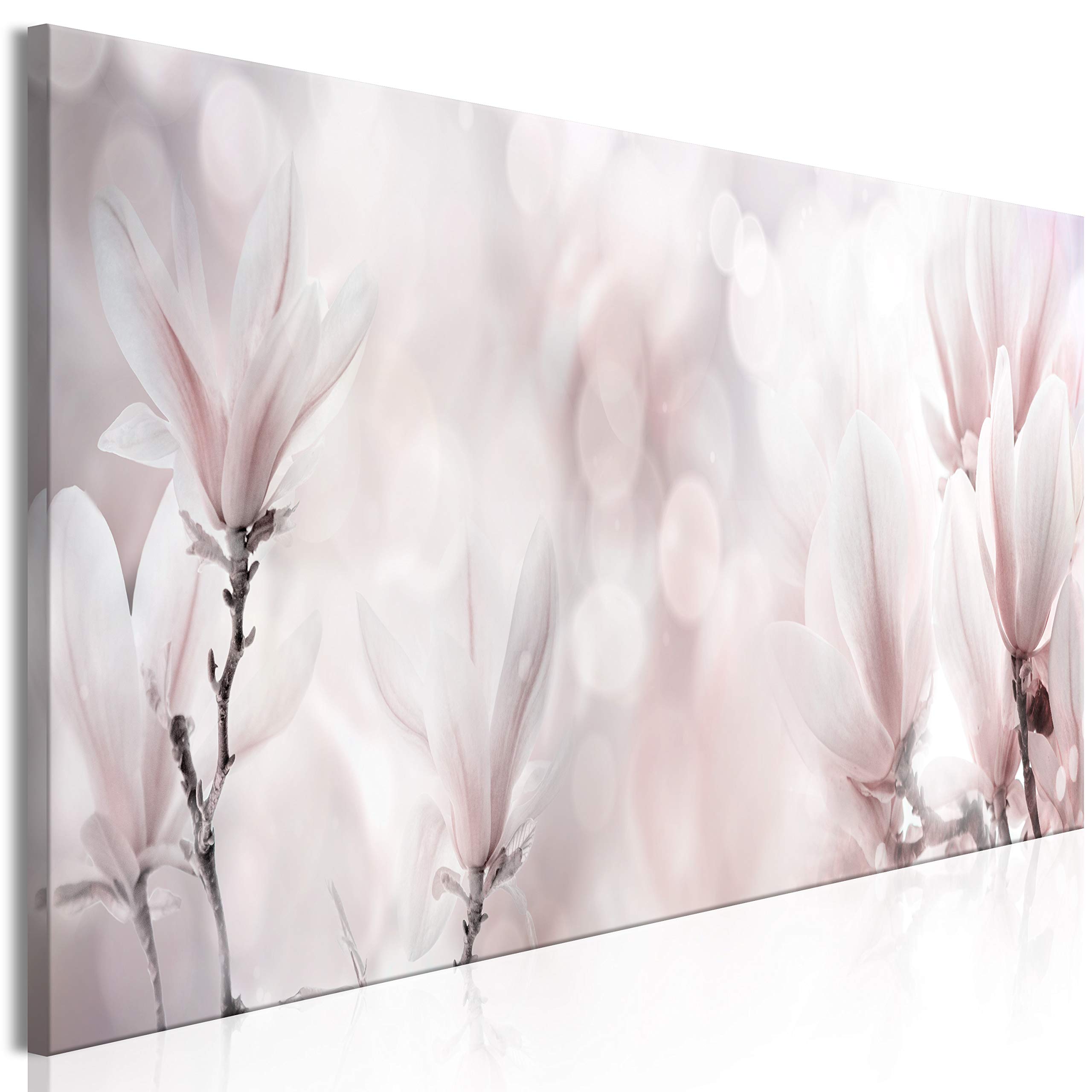 Artgeist Textured Canvas Wall Art - Modern Magnolia Flower Painting 53x18 Inches, Framed Nature Print for Living Room, Bedroom & Office Decor | Contemporary Home Artwork B-B-0560-B-A
