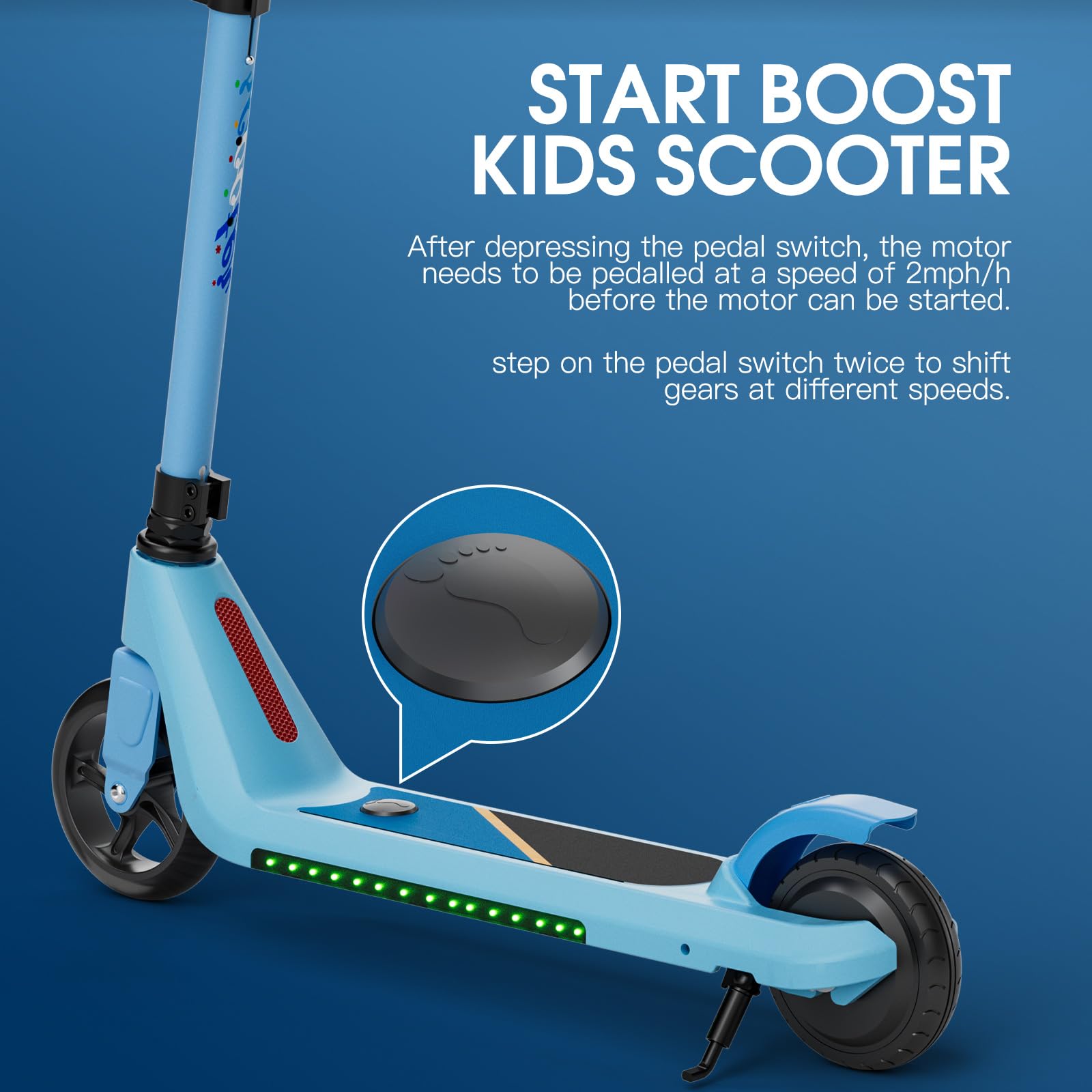Electric Scooter for Kids Ages 6-10 - Adjustable Speed & Height Kick Scooter with LED Wheel & Deck Lights - Perfect for Commuting to School, Park Rides & Neighborhood Fun