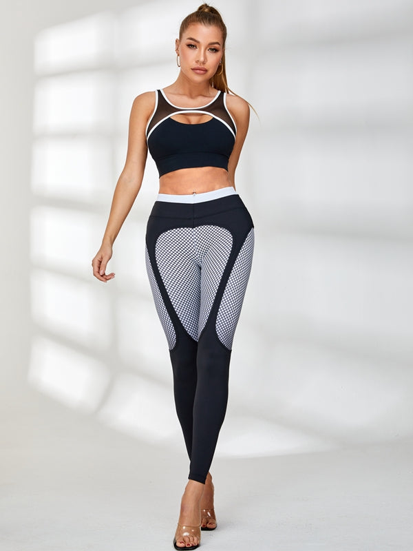ZASUWA Women's High Waisted Pop Style Contrast Color Leggings - Yoga, Workout & Casual Wear