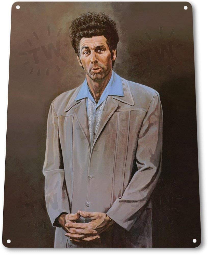 Unoopler 12x16 Inch Vintage Kramer Tin Sign - Retro TV Show Wall Art Decor, Metal Poster for Home, Bar & Man Cave - Perfect Gift for Seinfeld Fans