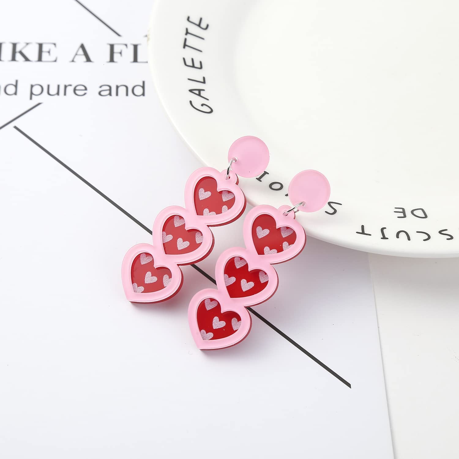 Stylish Acrylic Stud Earrings for Women - Holiday & Seasonal Jewelry Set (4-6 Pairs) - Christmas, Valentine's Day, St. Patrick's Day Gift - Created Alexandrite Design - Perfect for Parties, Office Wear & Everyday Fashion Accessories