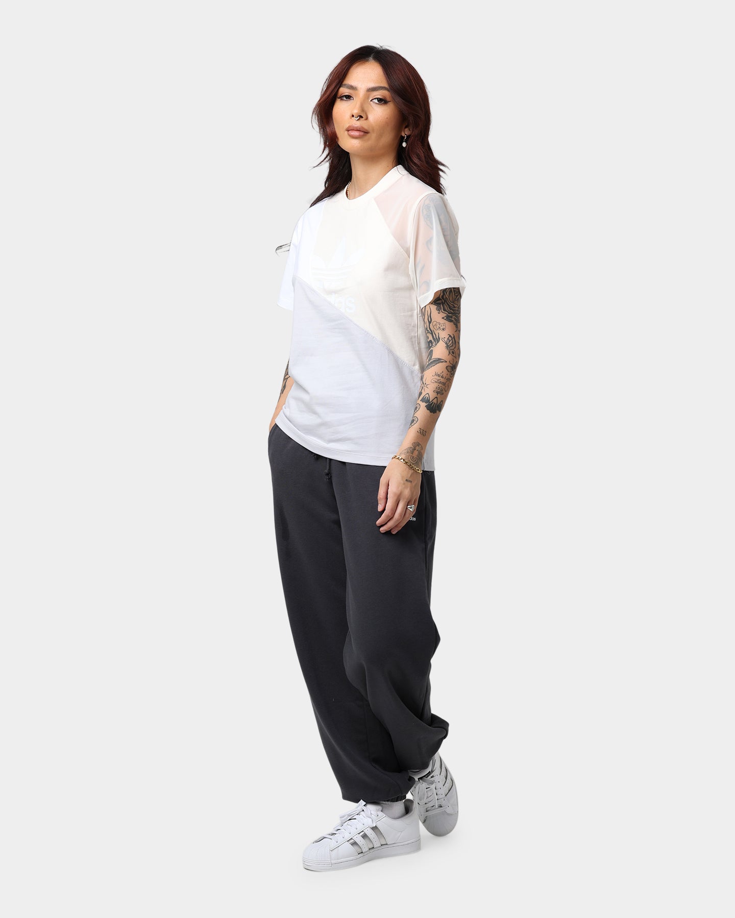 Adidas Women's Adicolor Split T-Shirt - Wonder White | Casual Wear, Workout & Street Style Fashion