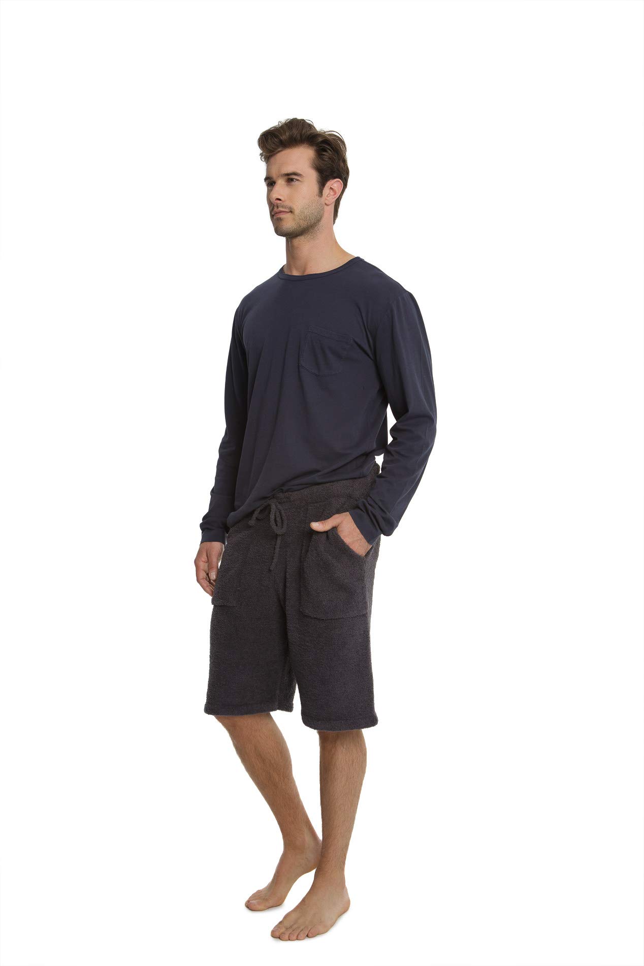 Barefoot Dreams CozyChic Men's Lounge Shorts - Soft Pajama Shorts with Drawstring Waist for Comfortable Sleep & Relaxation at Home