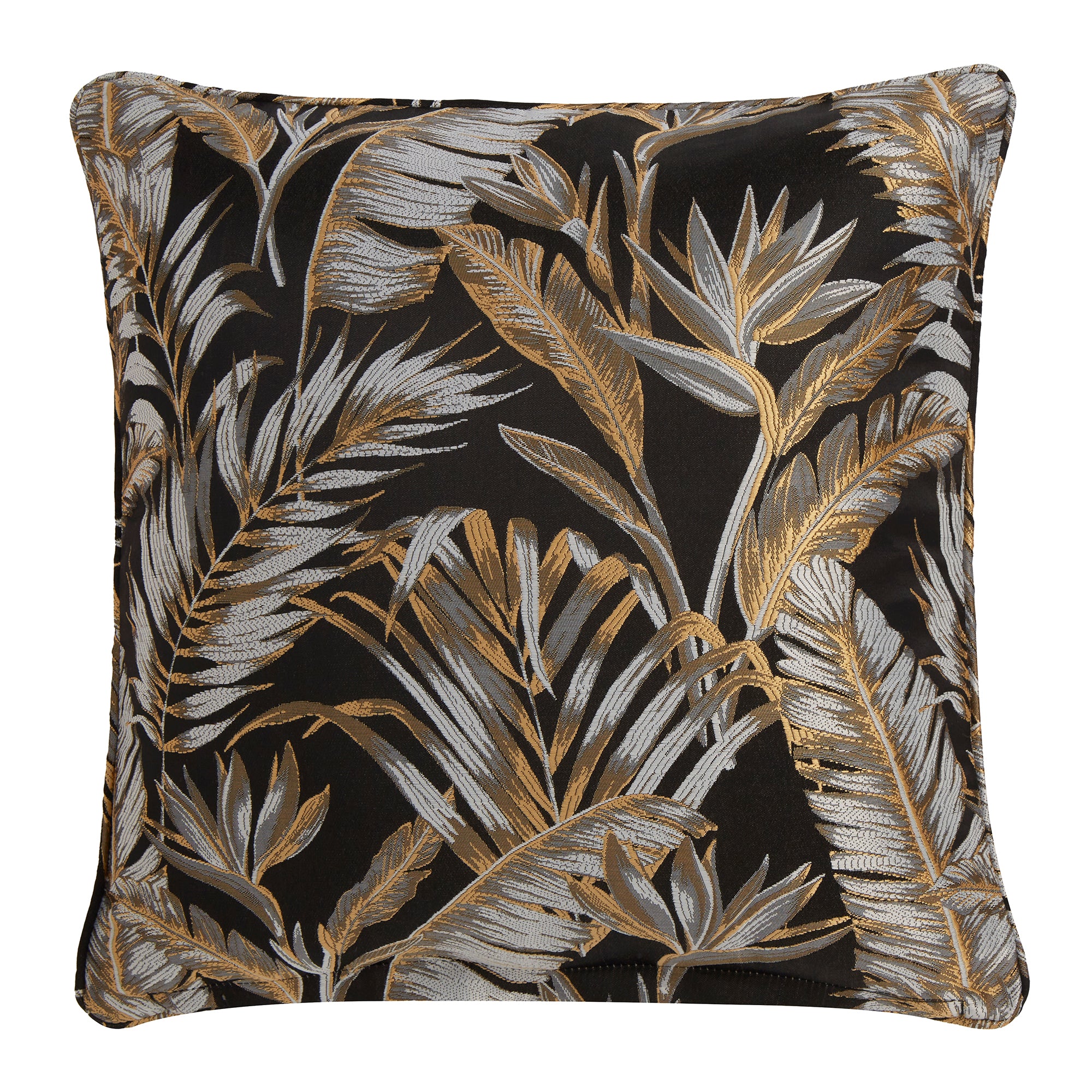 Laurence Llewelyn Bowen Paradise Palm Cushion - Black Luxury Throw Pillow for Sofa, Bed & Home Decor | Perfect for Living Room, Bedroom & Outdoor Patio