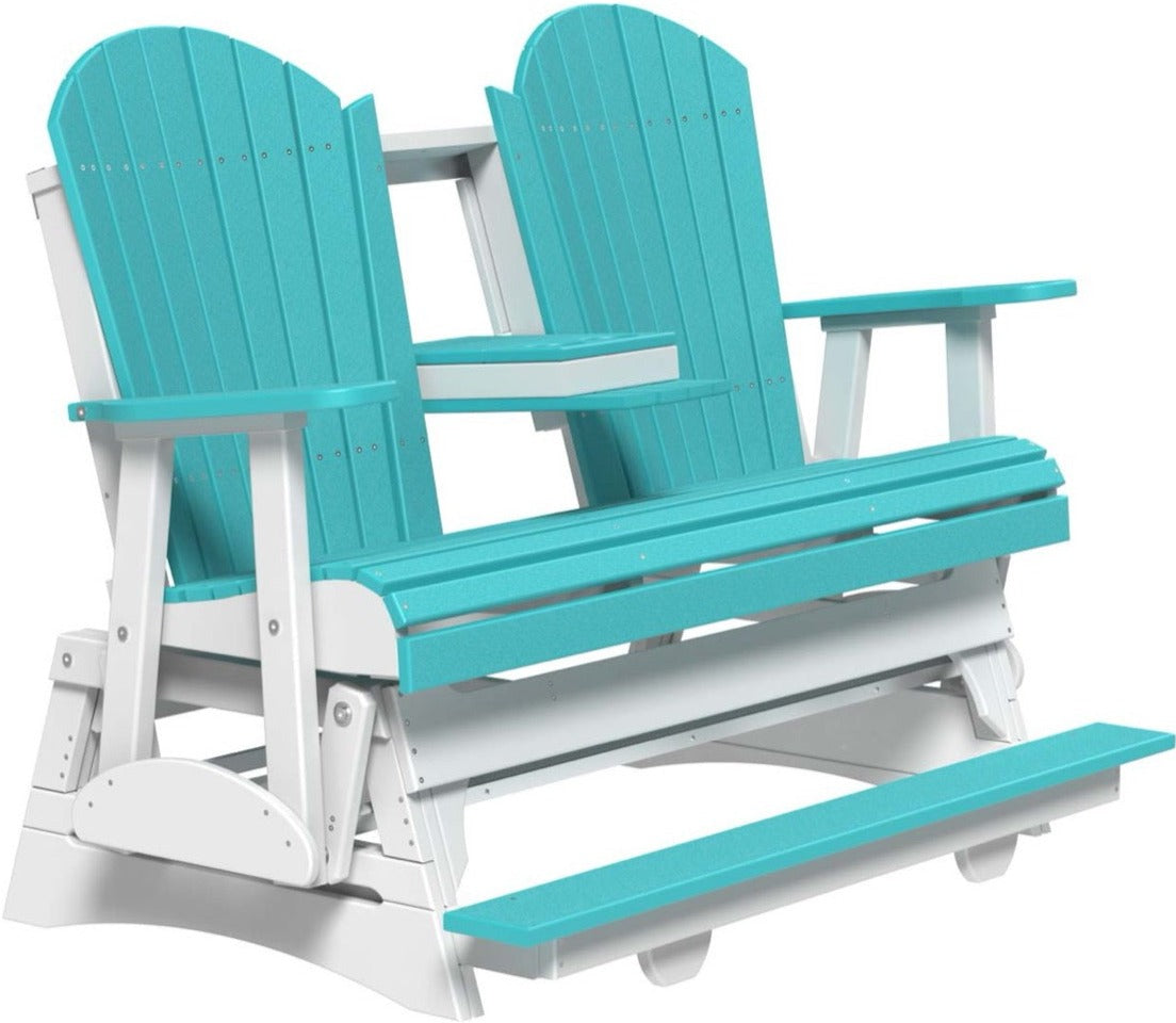 LuxCraft 5-Foot Adirondack Balcony Glider Chair - Outdoor Patio Furniture for Relaxing on Porch, Deck or Garden