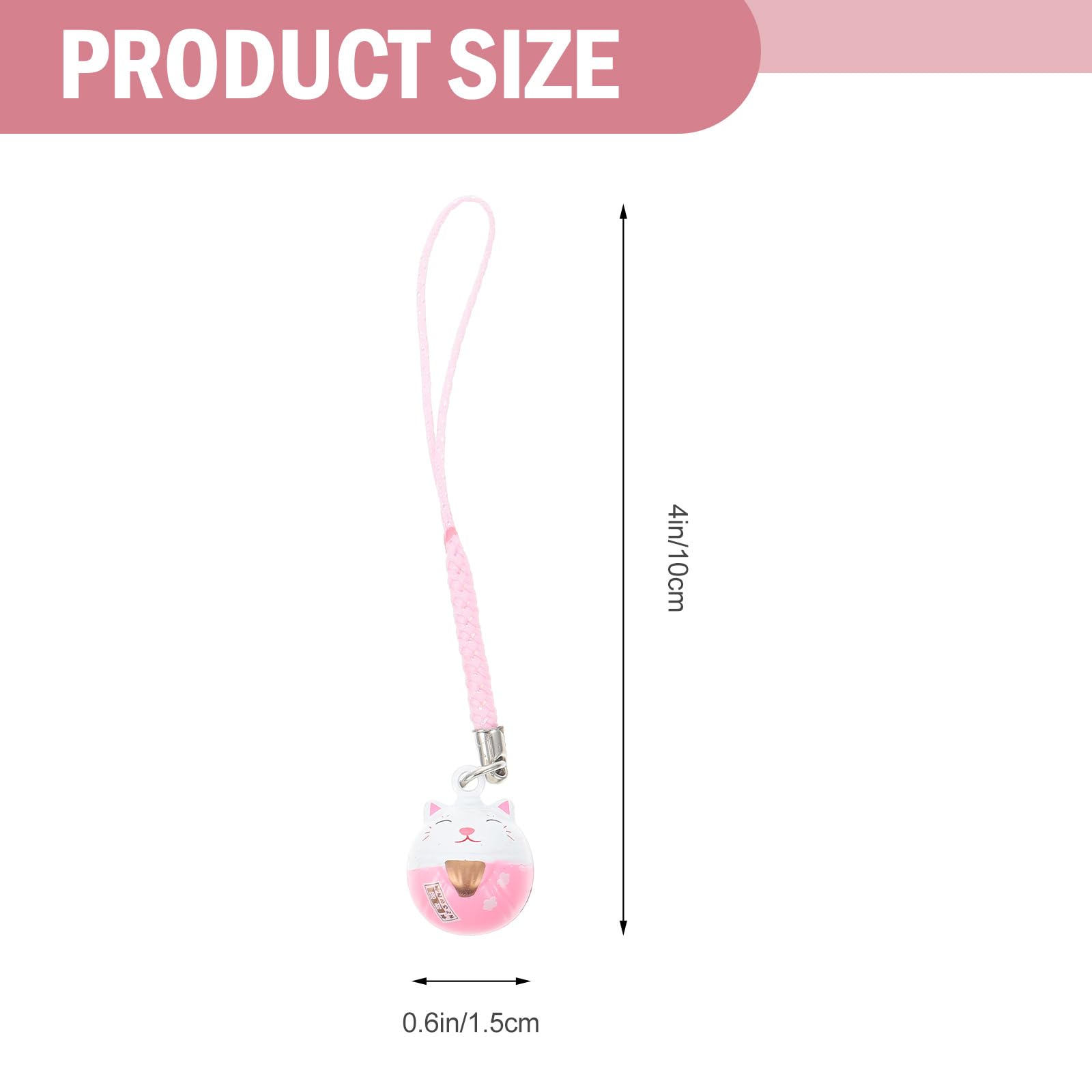 Lucky Cat Phone Charm Strap - Feng Shui Fortune Keychain for Good Luck, Cute Kawaii Phone Accessory for iPhone Samsung (Perfect Gift for Students & Office Workers)