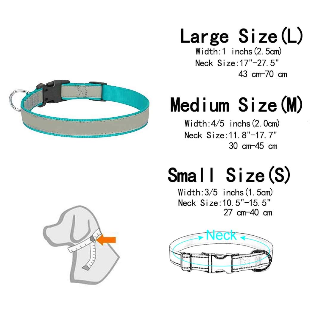 Custom Embroidered Reflective Dog Collar with Name ID - Adjustable & Safe for Small, Medium, Large Dogs | Perfect for Night Walks, Pet Safety & Identification