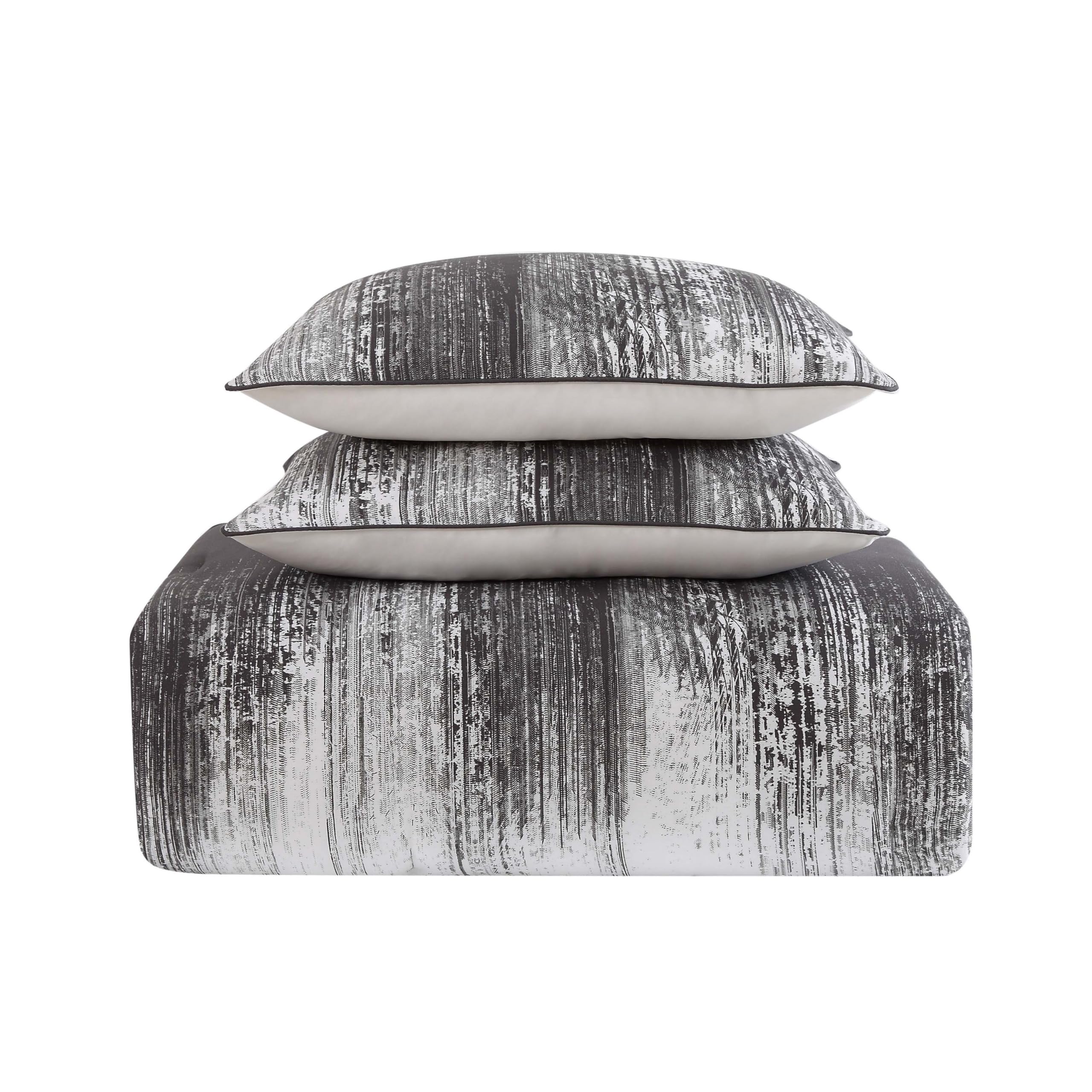 Vince Camuto Lyon Grey King Comforter Set - Ultra Soft Bedding Collection for Luxurious Sleep | Perfect for Master Bedrooms & Guest Rooms