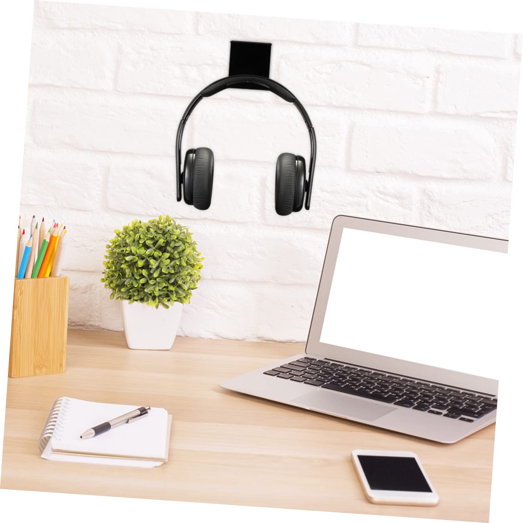 Angoily 2-Pack Clear Acrylic Headphone Hanger Wall Mount - Space-Saving Headset Stand Holder for Gaming, Office & Home Organization