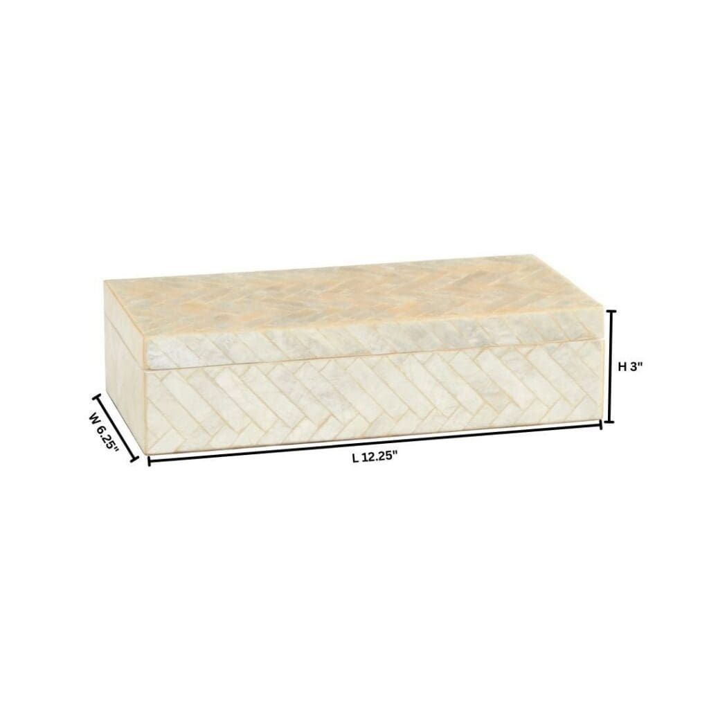 Cyan Design 11684 Triton Rectangle Box - Pearl Finish Small Jewelry Storage | Perfect for Organizing Rings, Earrings & Necklaces in Vanity or Dresser