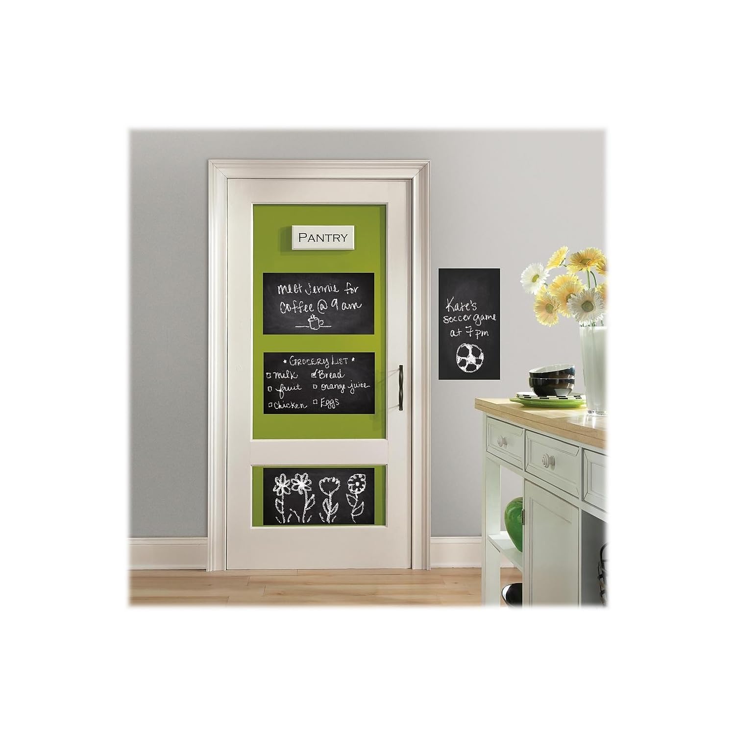 RoomMates RMK3316SLG Peel and Stick Chalkboard Wall Decals - Giant Blackboard Stickers for Kids' Rooms, Classrooms & DIY Home Decor