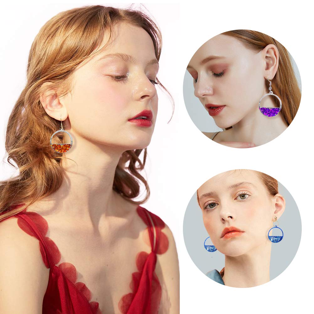3Pcs Retro Circle Resin Earring Molds for Stud Earrings & Pendant Jewelry Making - Smooth Silicone Molds for DIY Resin Crafts & Casting - Perfect for Handmade Jewelry, Gifts, and Craft Projects