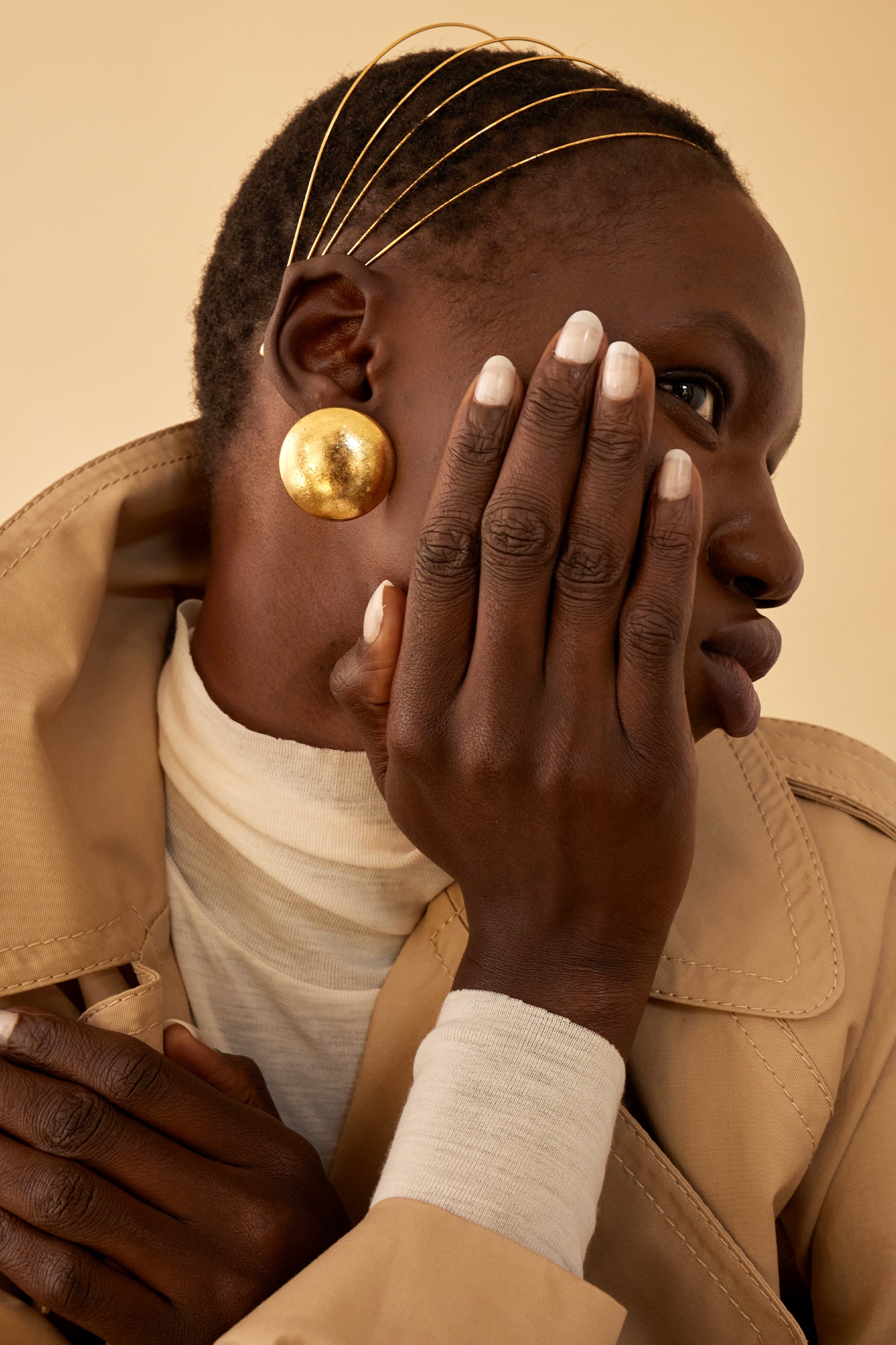 Kelly Dome Stud Earrings for Women - Minimalist Gold Plated Hoop Earrings for Everyday Wear | Perfect for Work, Date Night & Gifting