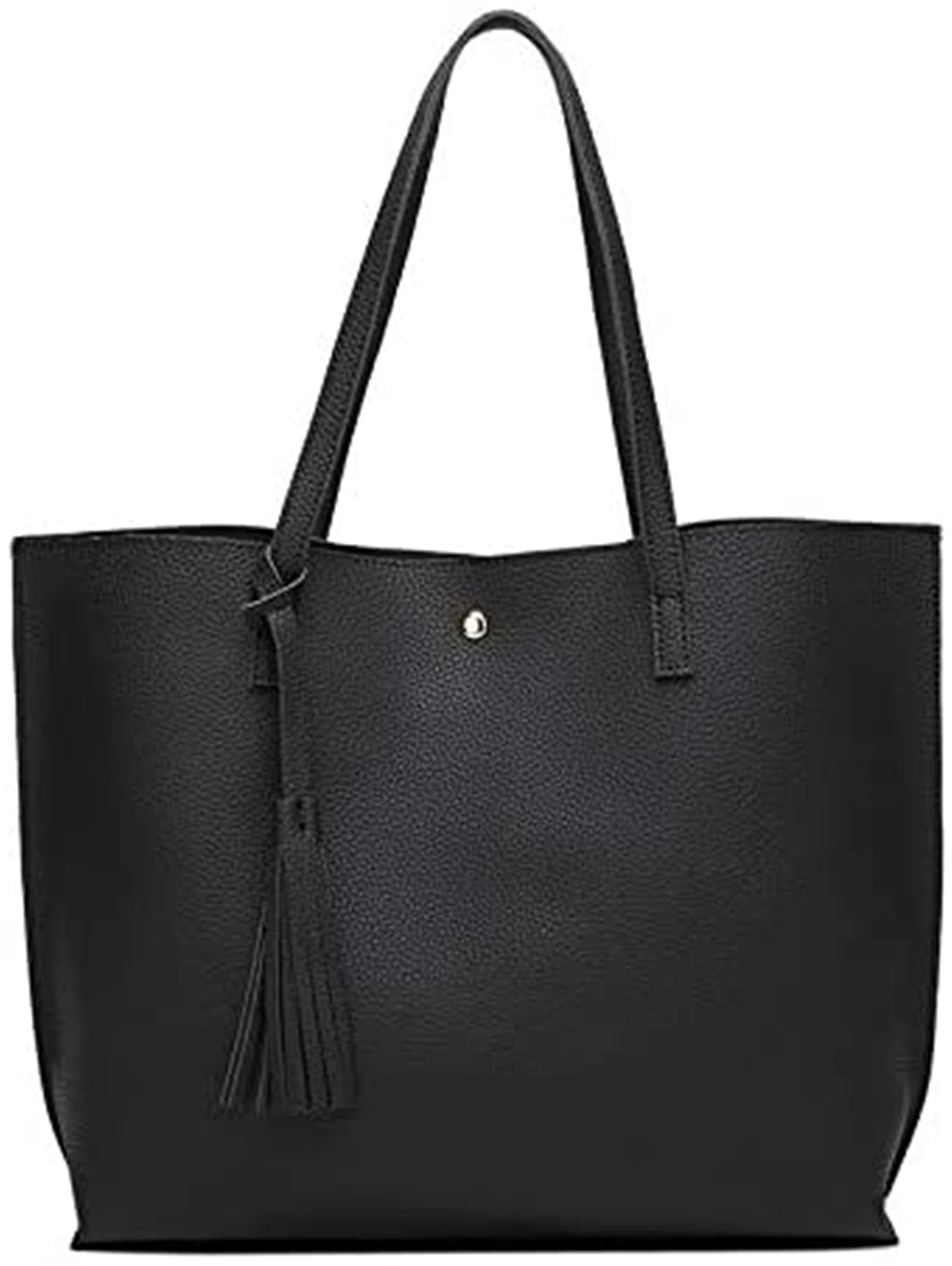 ZJRLY 2021 New Large Capacity Solid Color PU Tassel Shoulder Bag for Women - Perfect for Work, Travel and Everyday Use