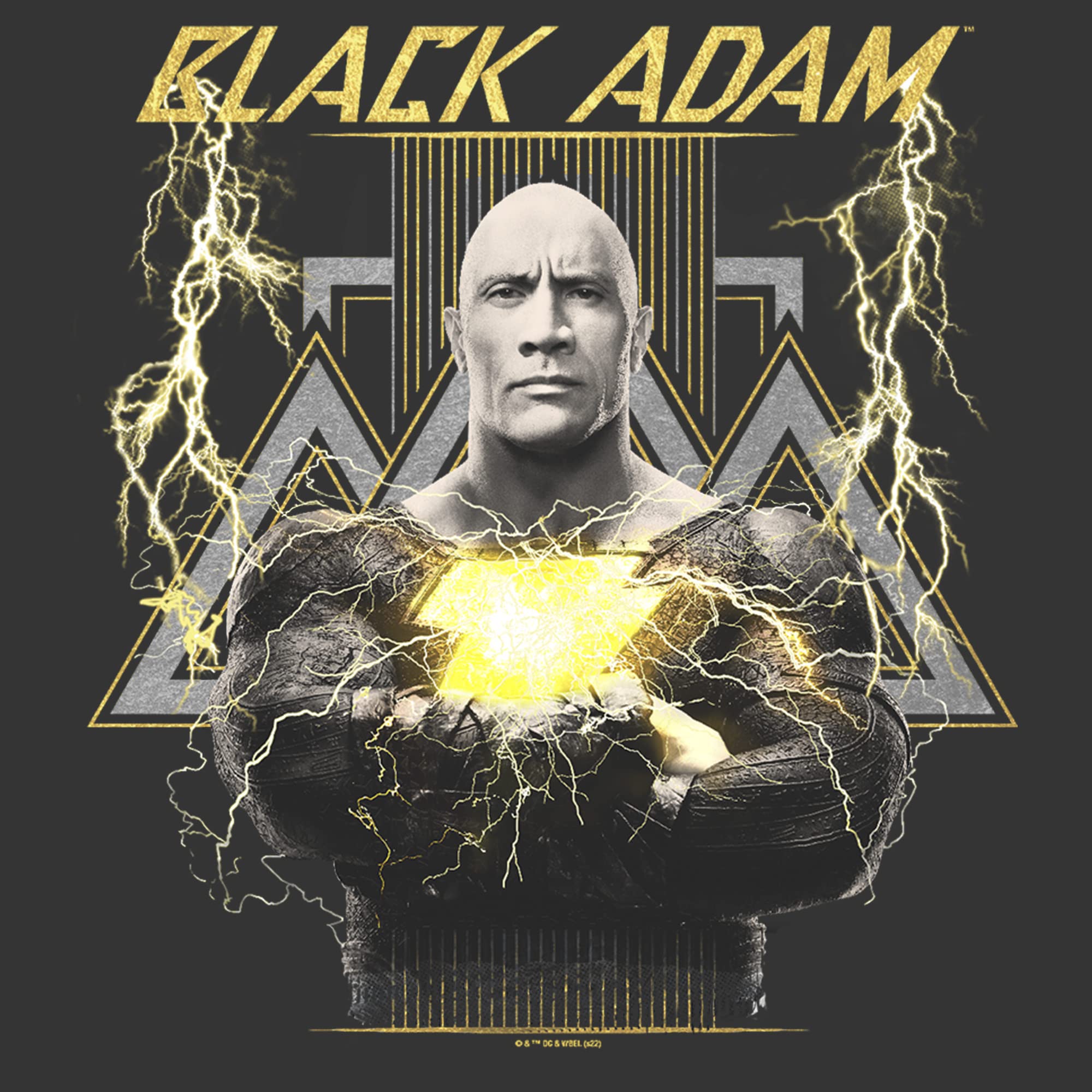 Men's Black Adam Black & White Graphic T-Shirt - Superhero Movie Fan Apparel for Casual Wear & Cosplay