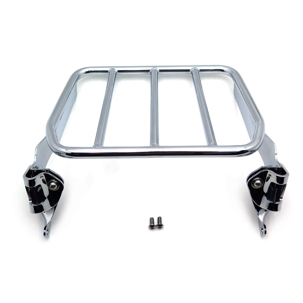 Chrome SMT Sport Luggage Rack for 2018-2020 Harley Davidson Fat Boy & Breakout - Heavy Duty Motorcycle Sissy Bar Accessory - Perfect for Long Rides & Touring