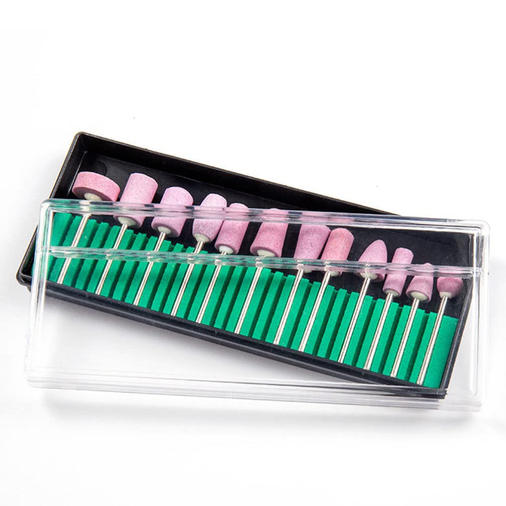 Lurrose 12Pcs Professional Nail Drill Bits Kit - Ceramic Grinding Heads, Diamond & Acrylic Gel Bits for Electric Nail File - Manicure Pedicure Tools for Salon & Home Use - Perfect for Nail Art, Cuticle Care & Polish Removal